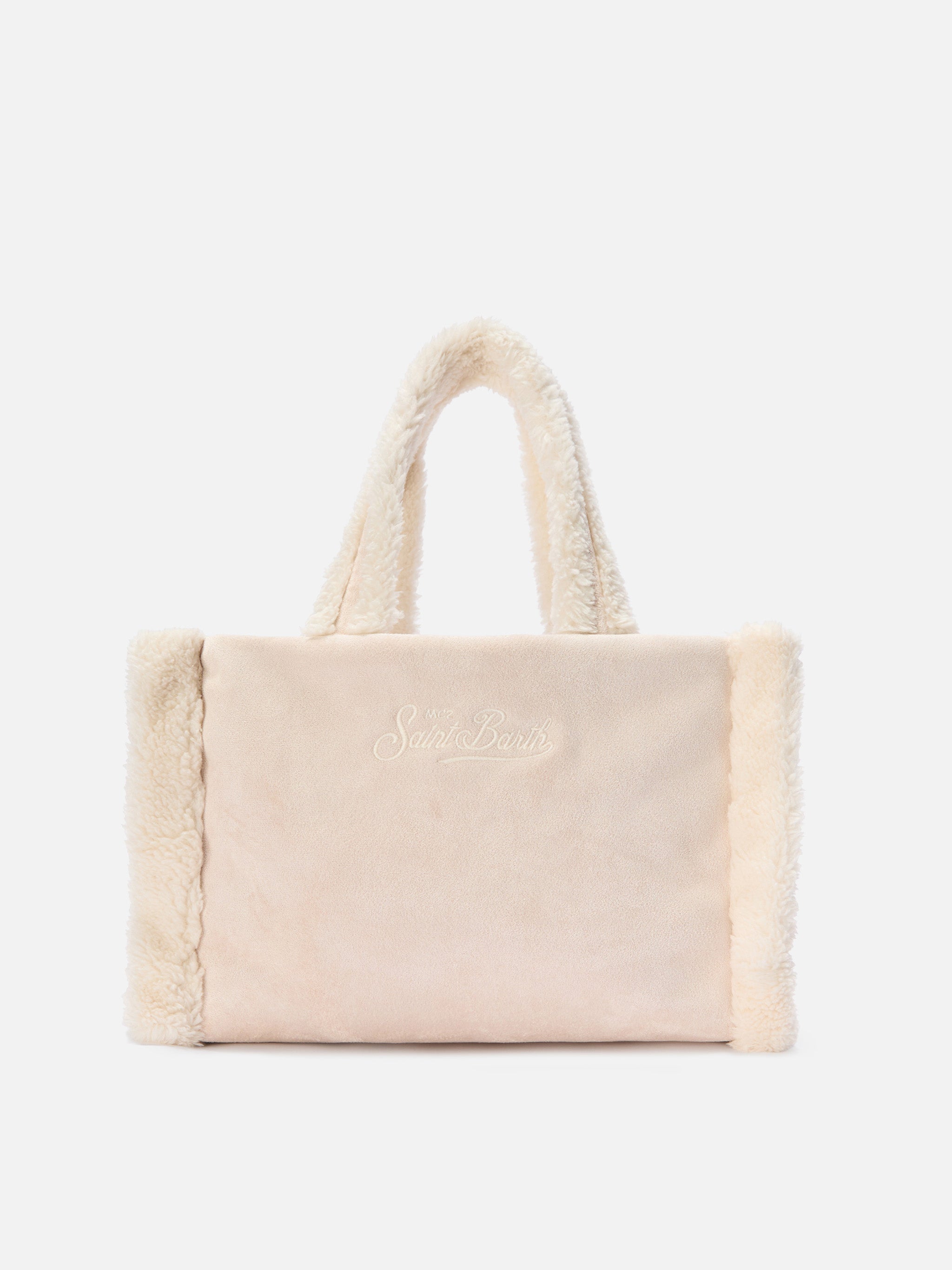 Colette Shearling Handbag Faux Suede Ice With Details Brown Bag
