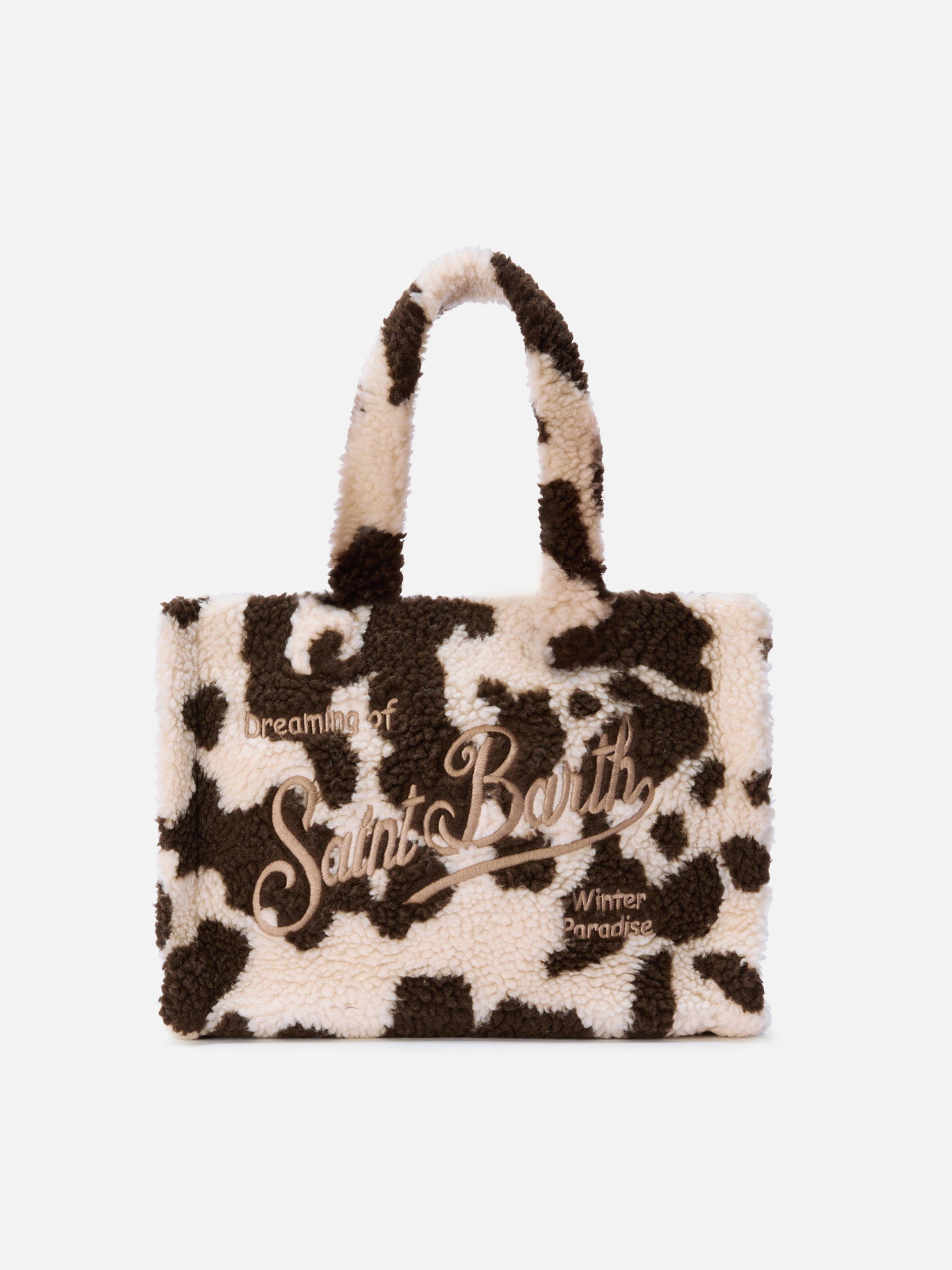 Colette Teddy Handbag In Cow-Print Sherpa __single__ Bag