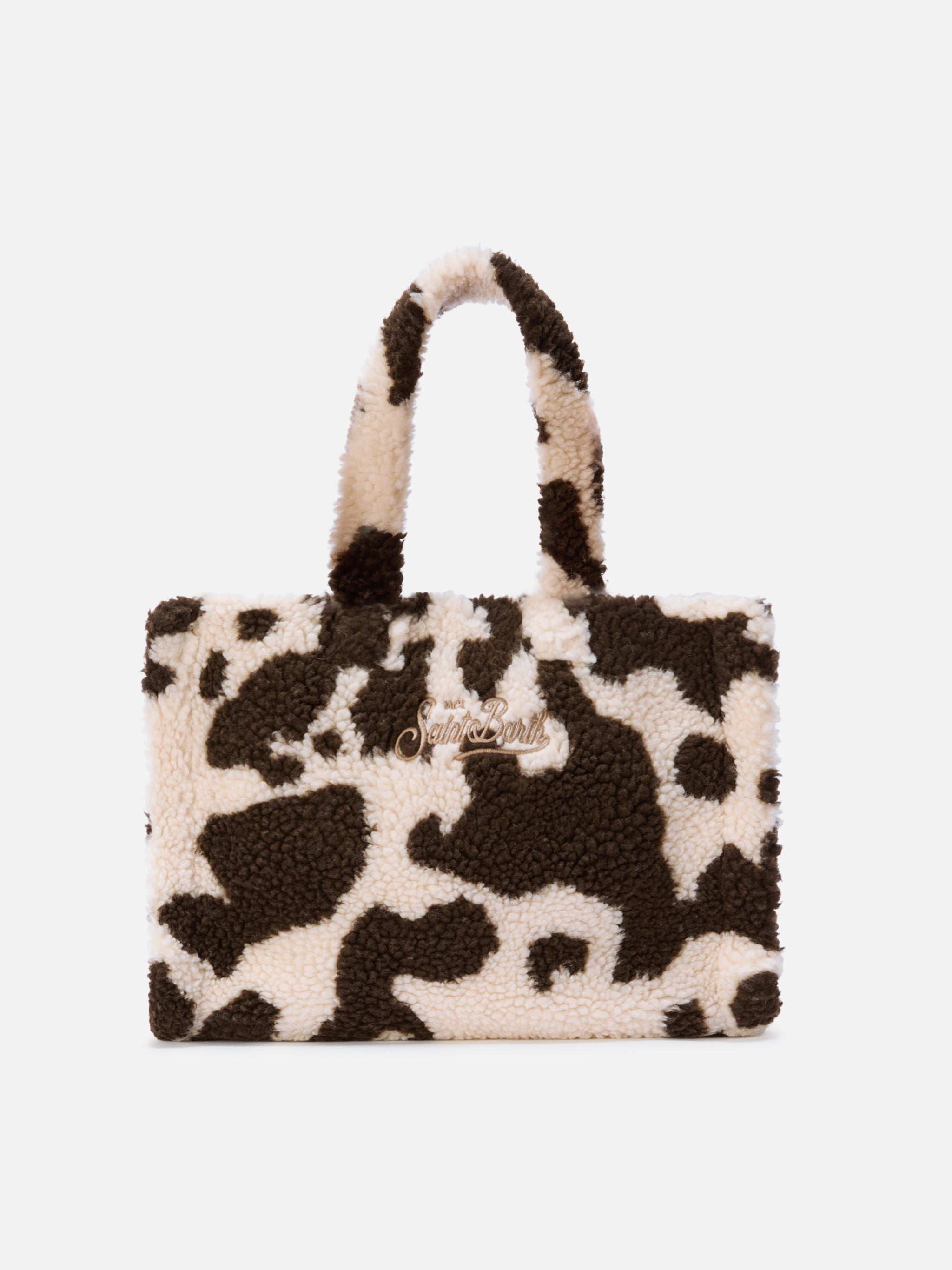 Colette Teddy Handbag In Cow-Print Sherpa __single__ Bag
