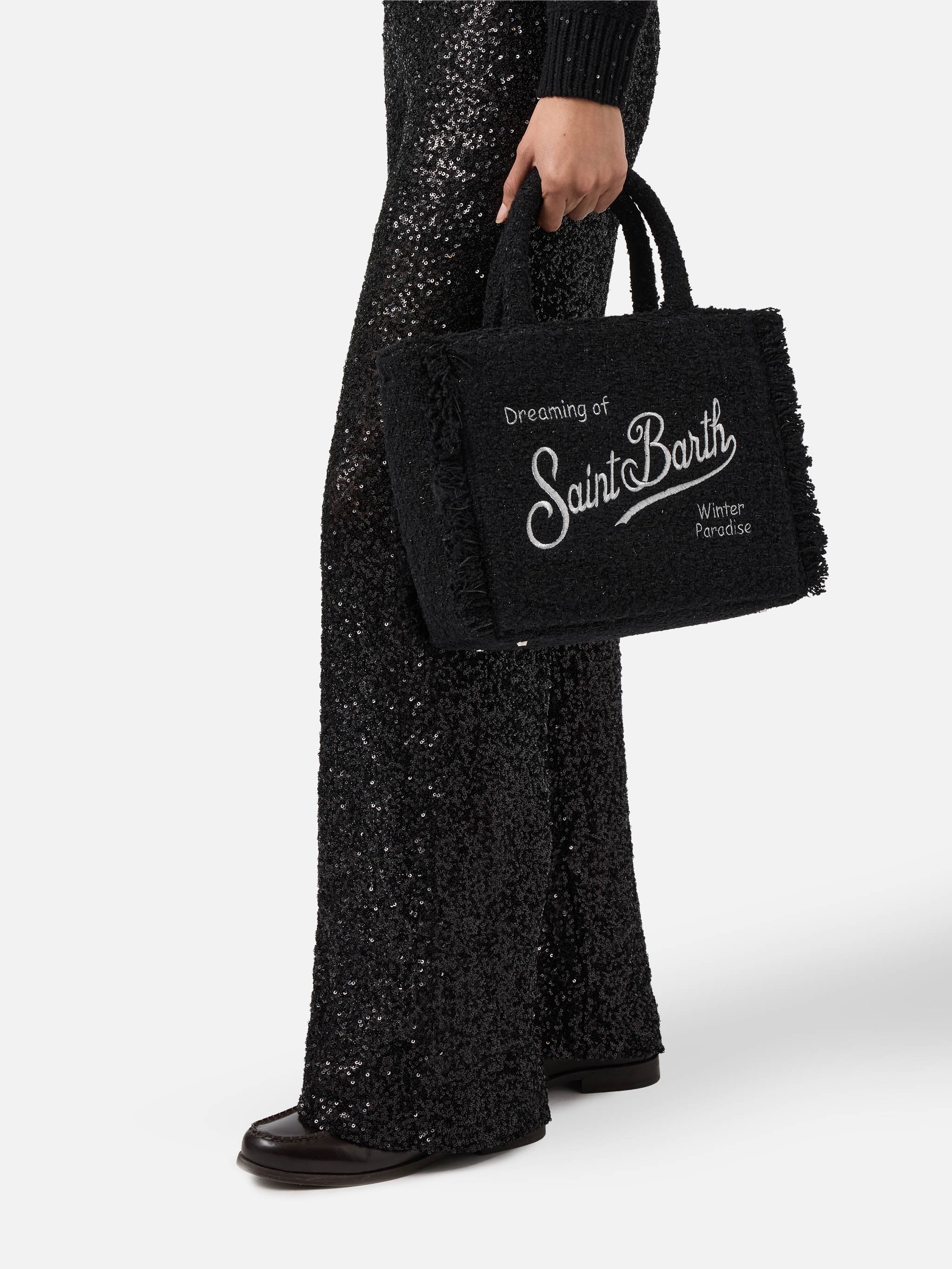 Colette Tweed Handbag In Black Wool Blend __single__ Bag