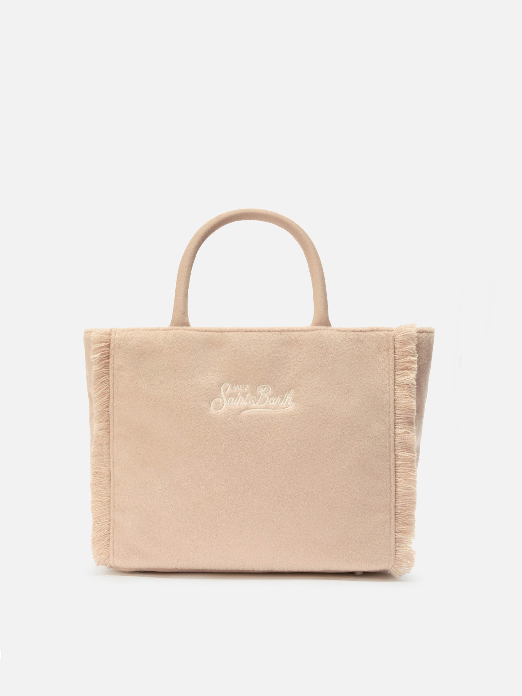 Colette Felt Handbag Beige Wool Blend Brown Bag