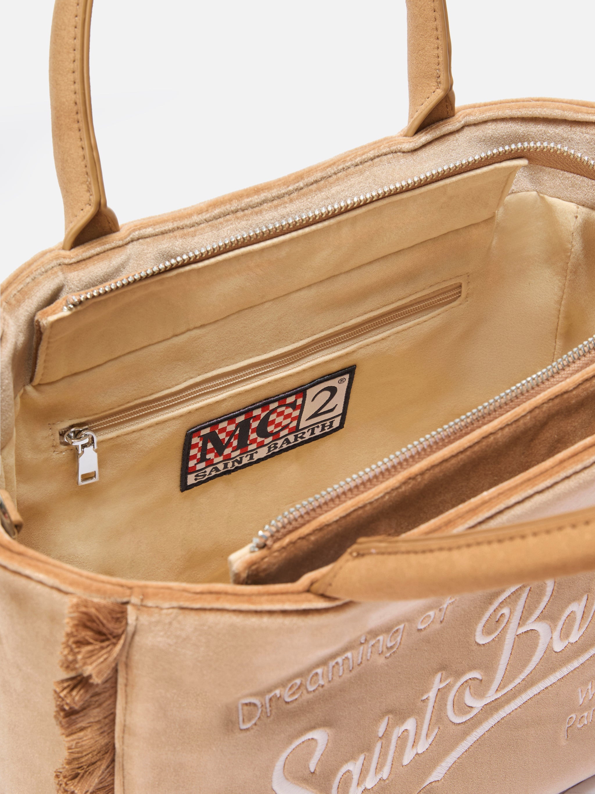Colette Velvet Handbag In Beige __single__ Bag