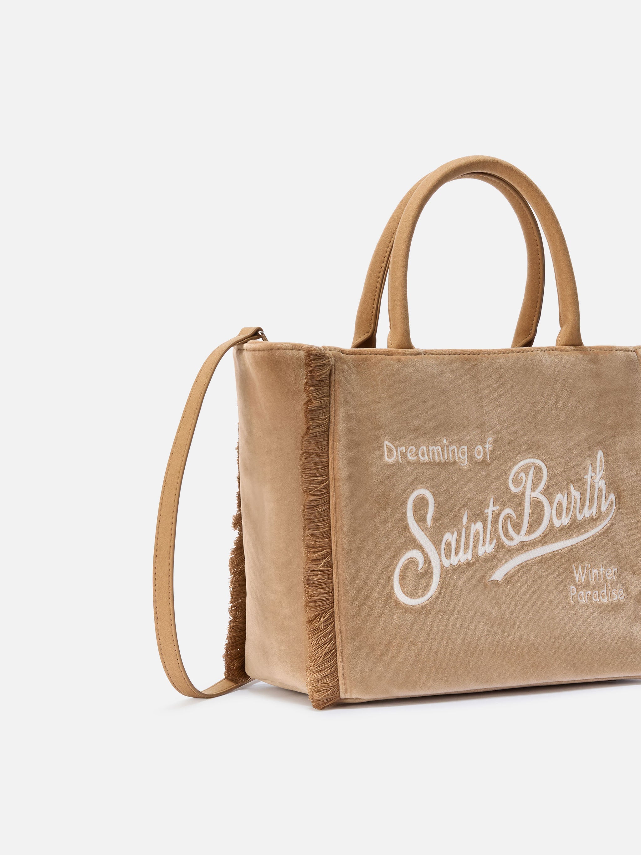 Colette Velvet Handbag In Beige __single__ Bag