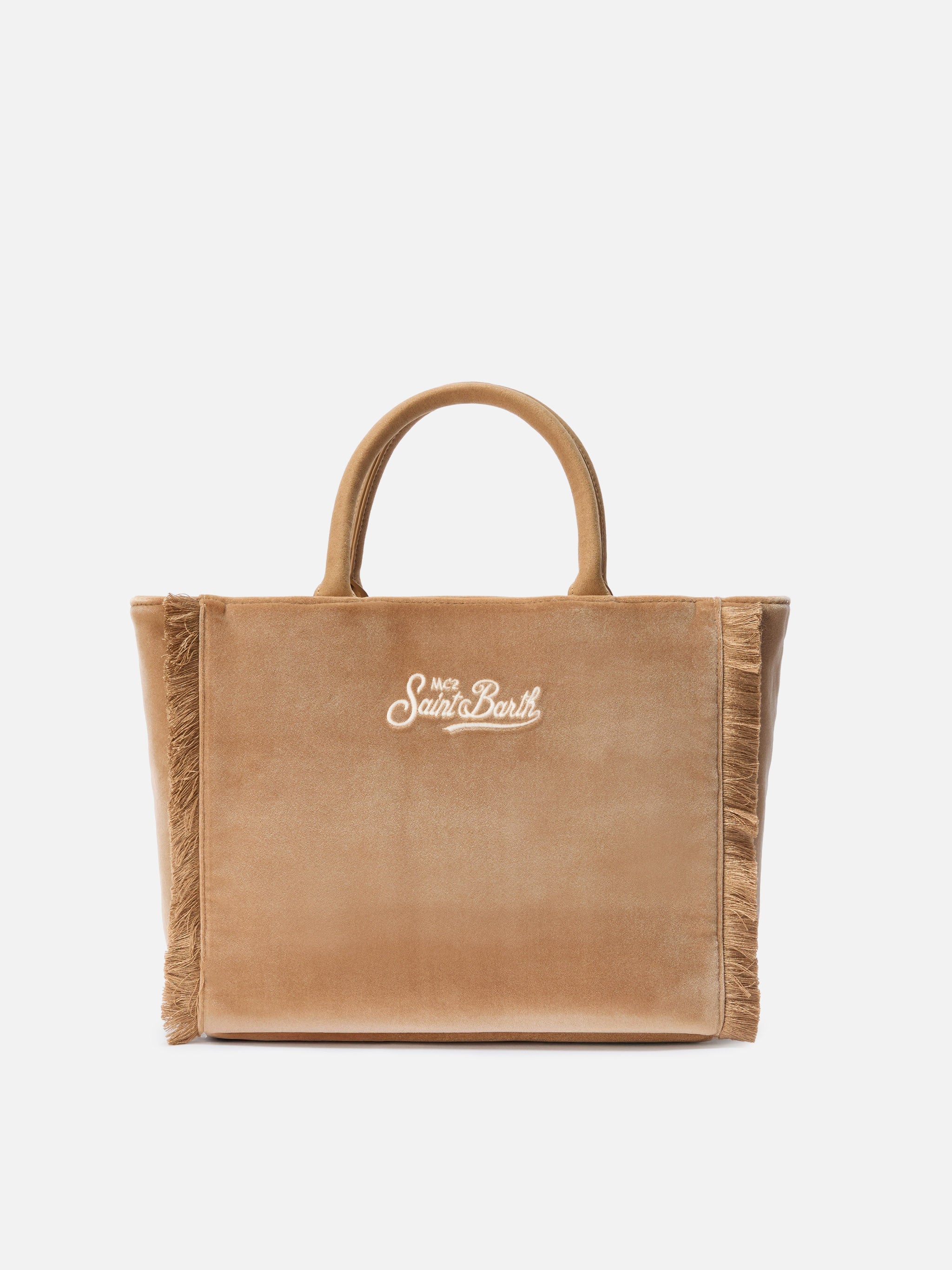 Colette Velvet Handbag In Beige __single__ Bag