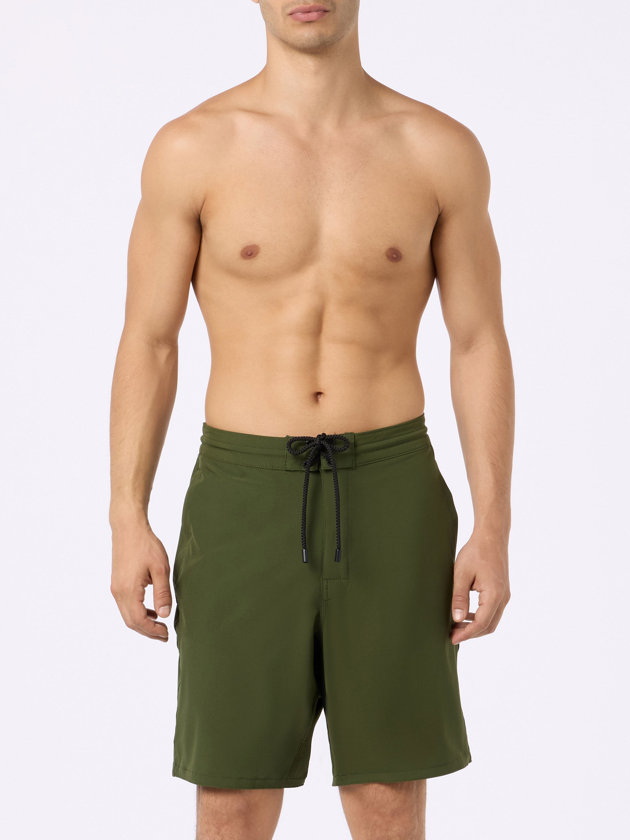 Military Green Long Stretch Comfort Surf Swim Shorts Swimshort
