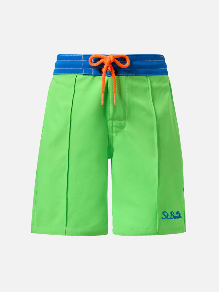 Comfort Surf Jr Swim Shorts In Fluo Green And Bluette __single__ Swimshort