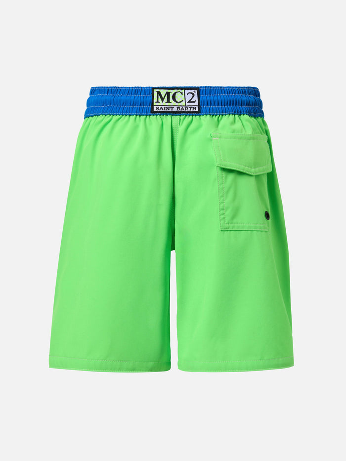 Comfort Surf Jr Swim Shorts In Fluo Green And Bluette __single__ Swimshort