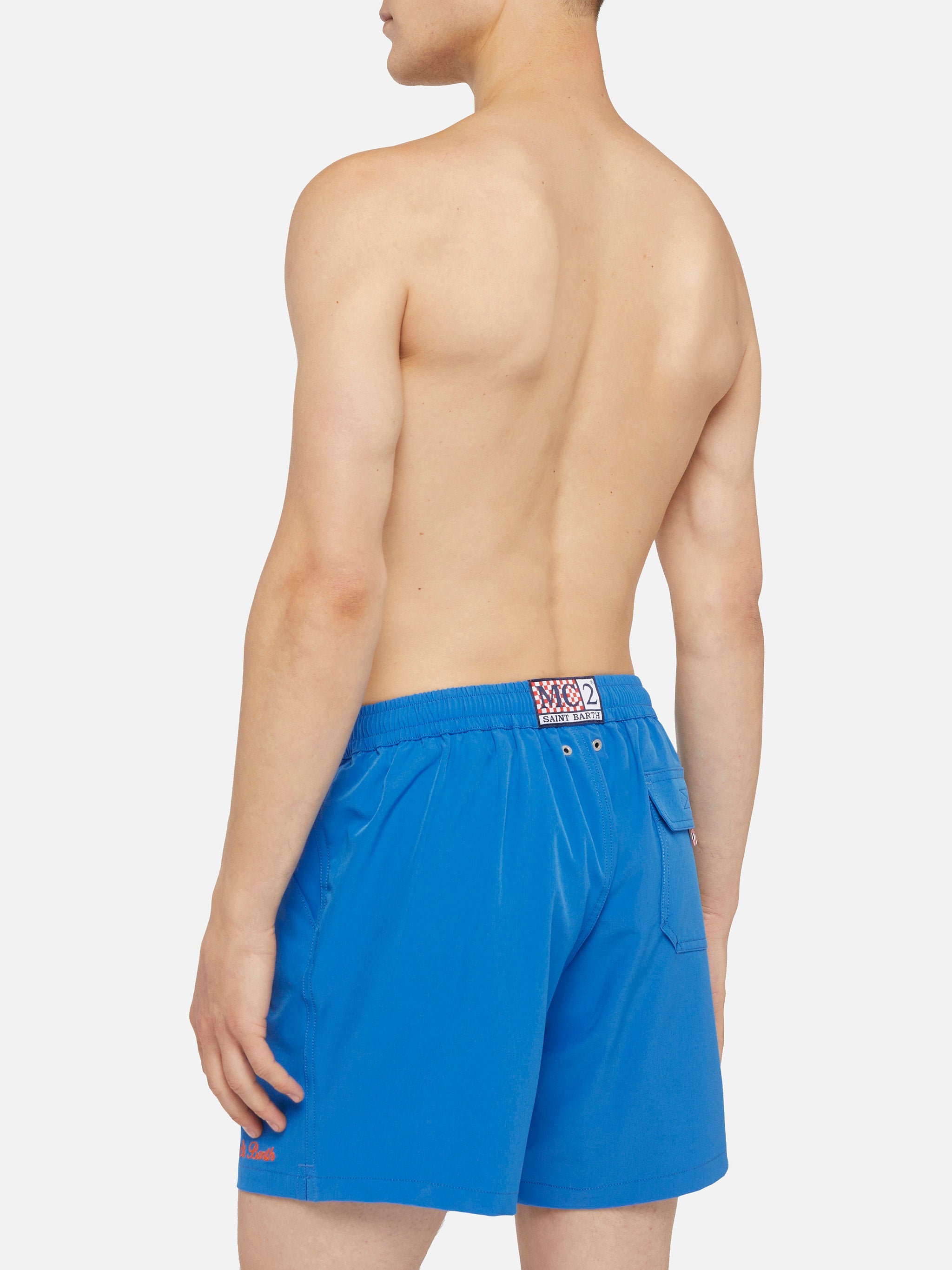 Bluette Comfort Swim Shorts With St. Barth Embroidery Blue Swimshort
