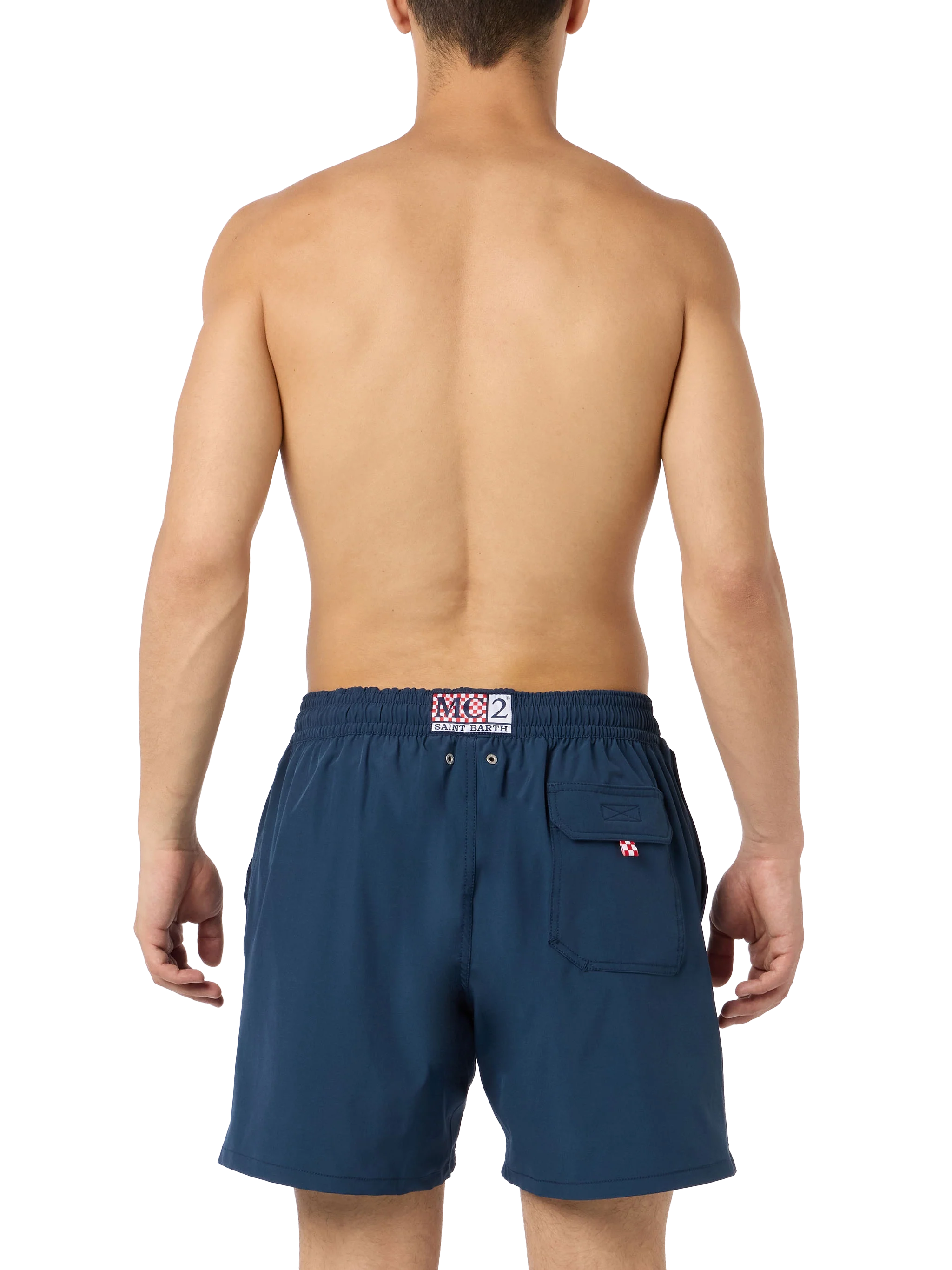 Comfort Classic Stretch Swim Shorts With Dal Padel Alla Brace Embroidery | Insulti Luminosi Special Edition Blue Swimshort