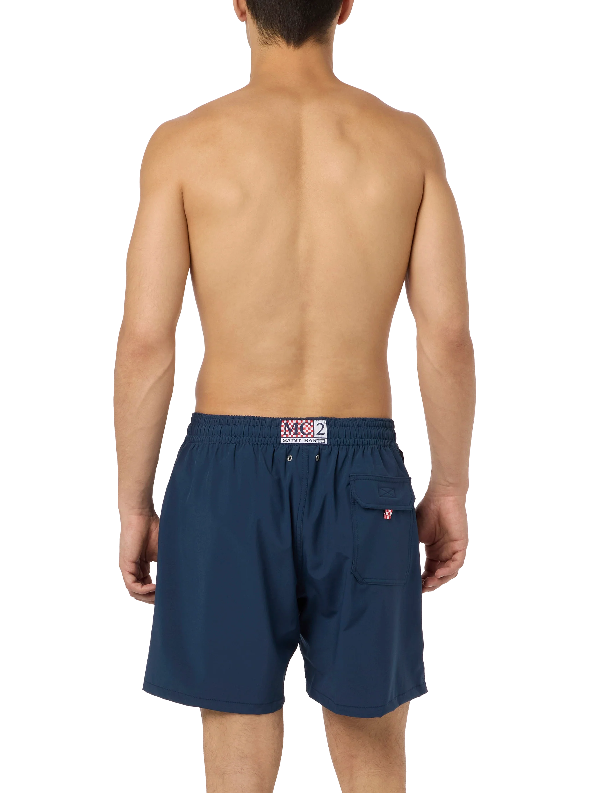 Comfort Classic Stretch Swim Shorts With Dal Padel Alla Brace Embroidery | Insulti Luminosi Special Edition Blue Swimshort