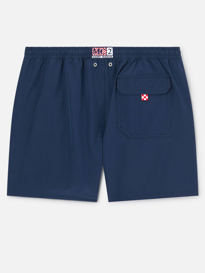 Comfort Swim Shorts Blue With Gin Embroidery Swimshort