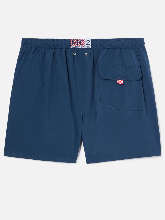 Comfort Swim Shorts Blue With Sapore Di Mare Embroidery | Special Edition Swimshort