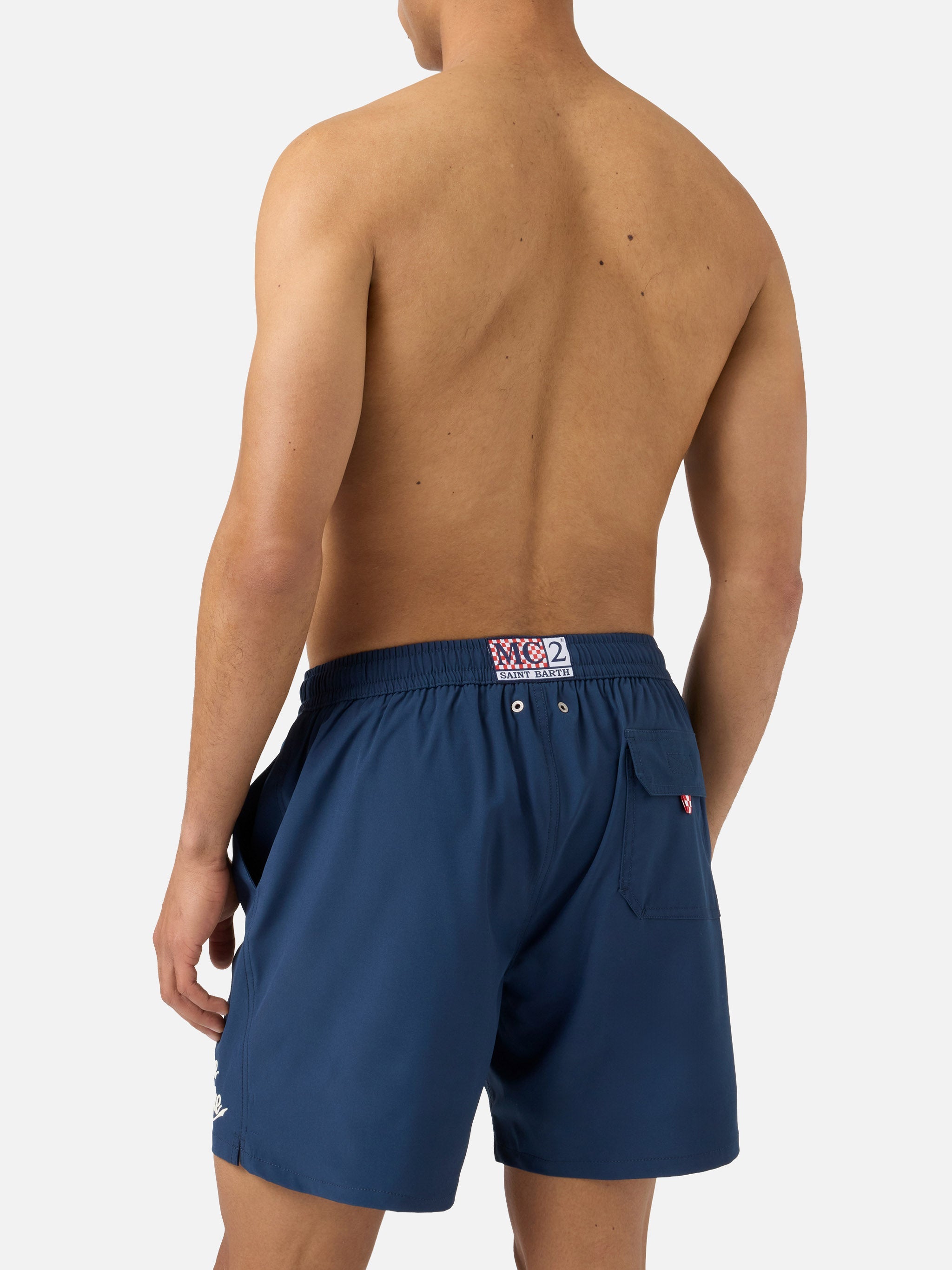 Comfort Swim Shorts Blue With Sapore Di Mare Embroidery | Special Edition Swimshort