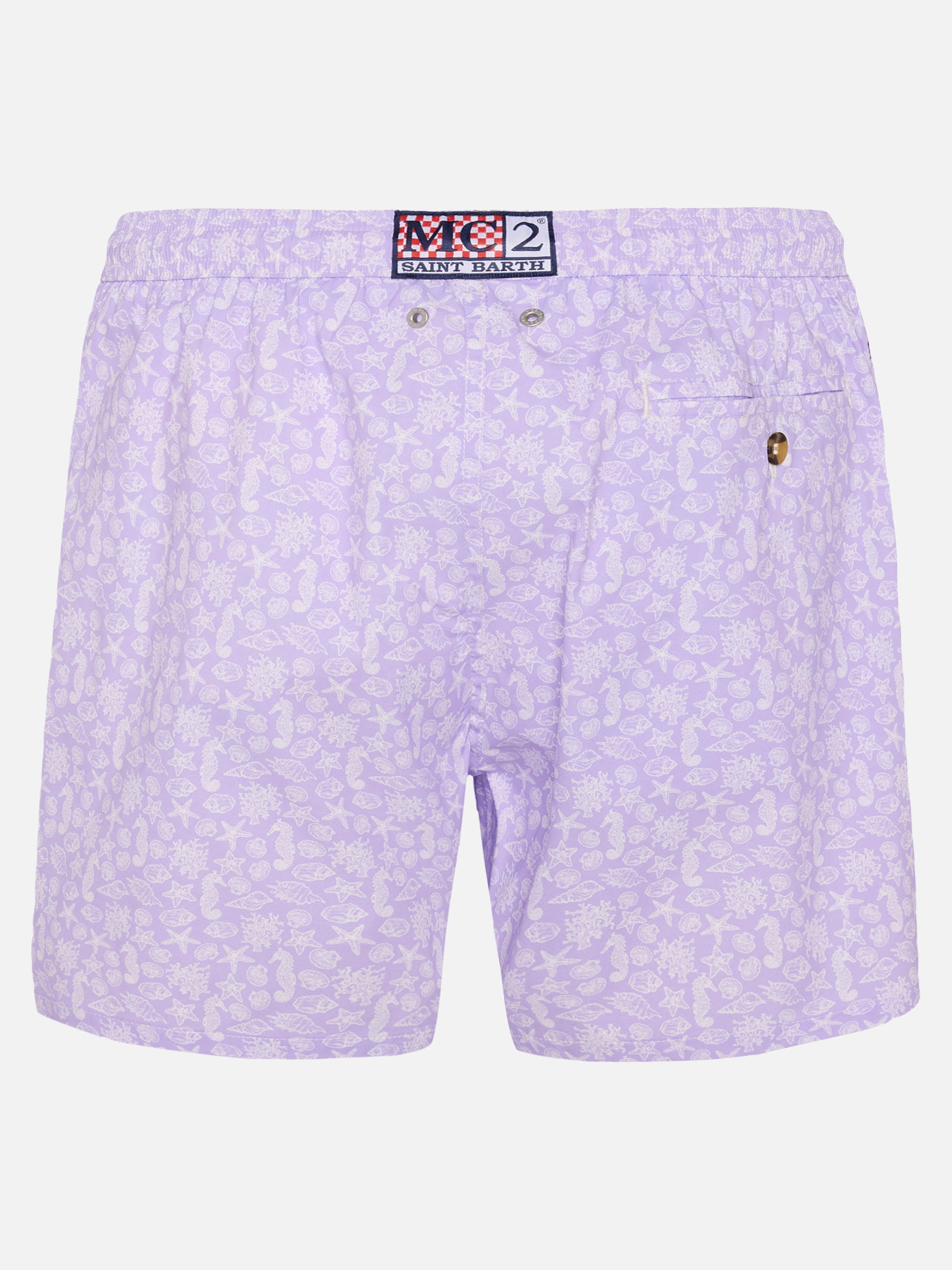 Comfort Light Swim Shorts With Sea Animals Print Pink Swimshort