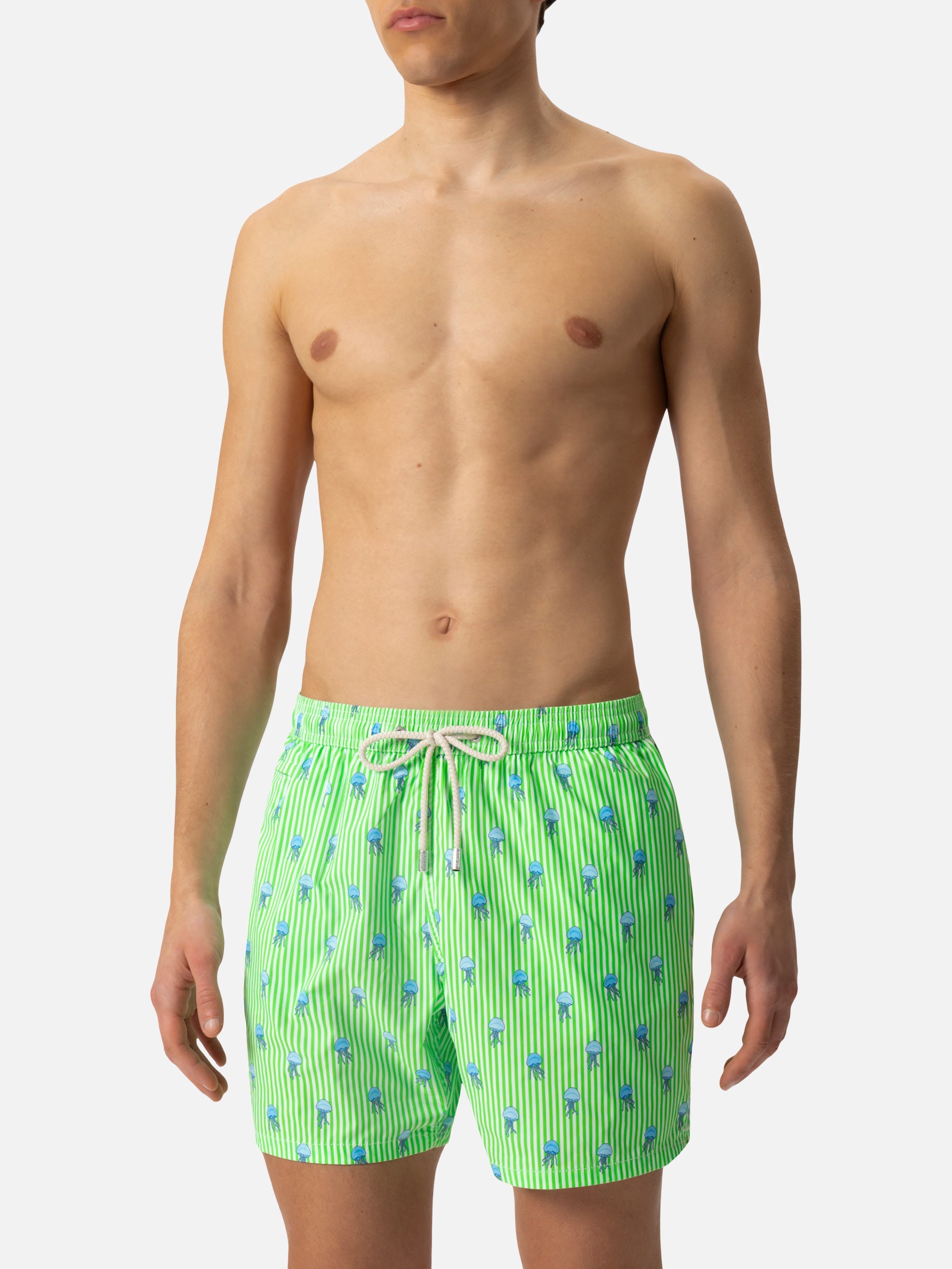 Comfort Light Swim Shorts With Jelly Fish Print Green Swimshort