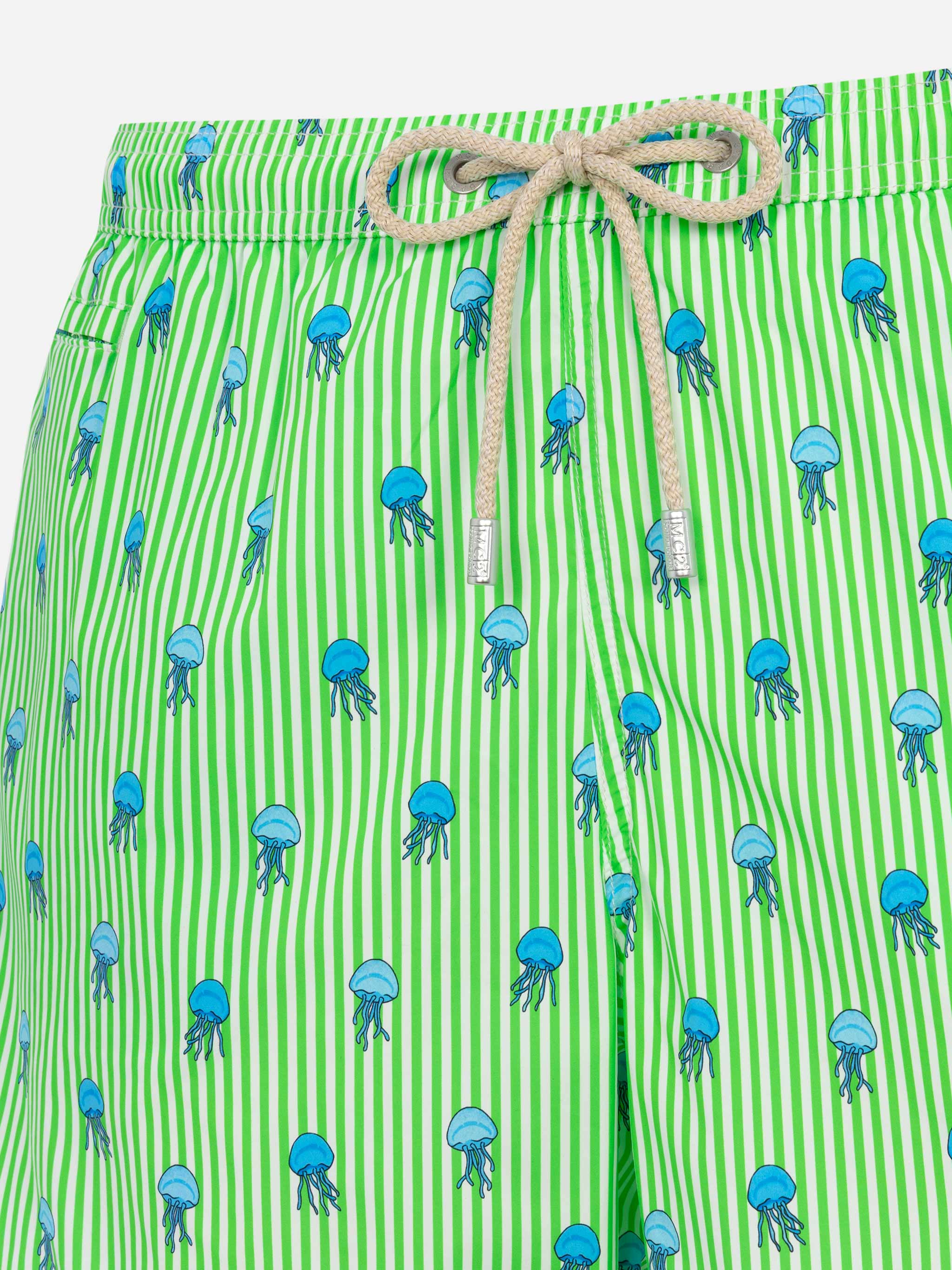 Comfort Light Swim Shorts With Jelly Fish Print Green Swimshort