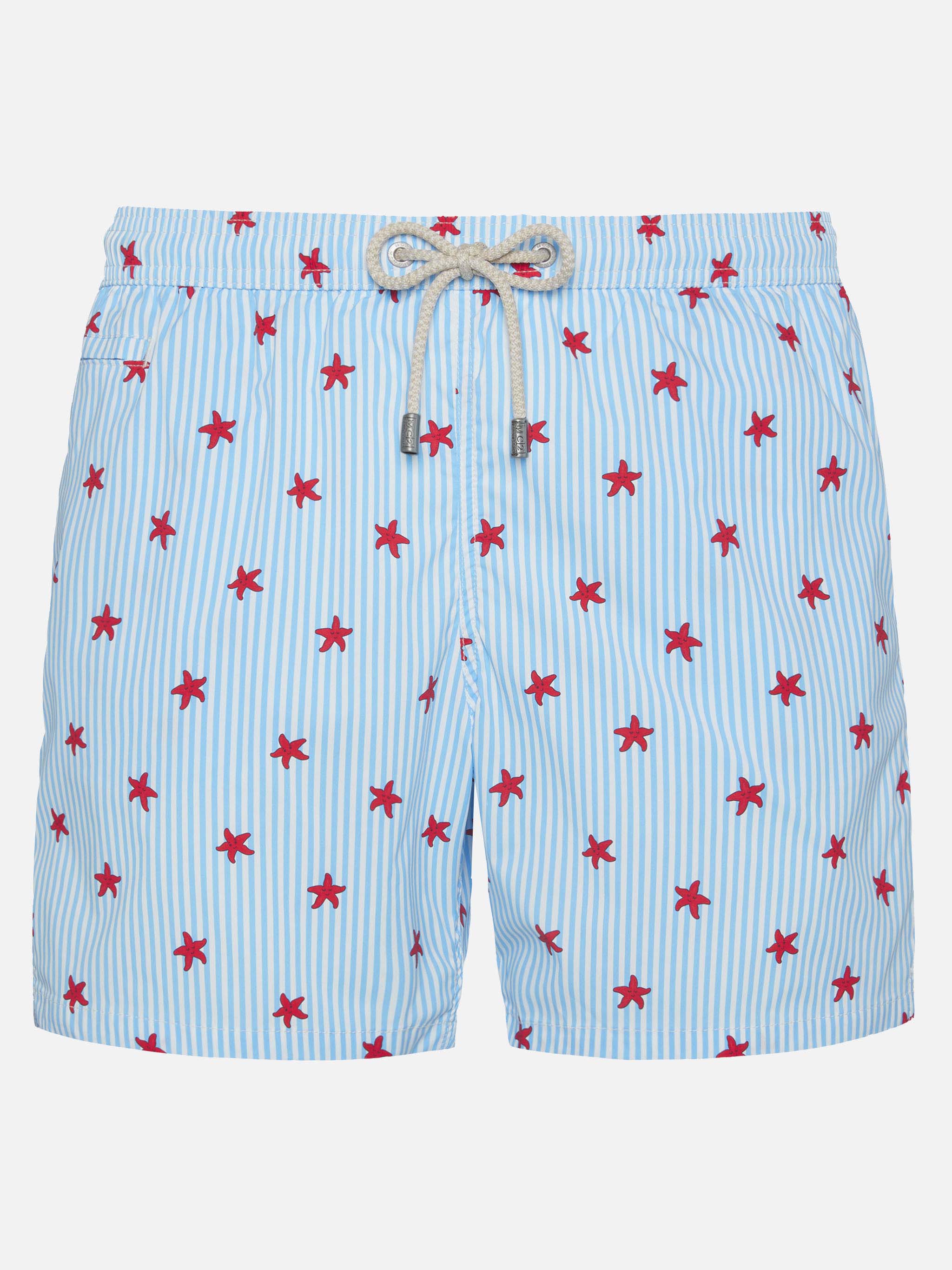 Comfort Light Swim Shorts With Starfish Print Blue Swimshort