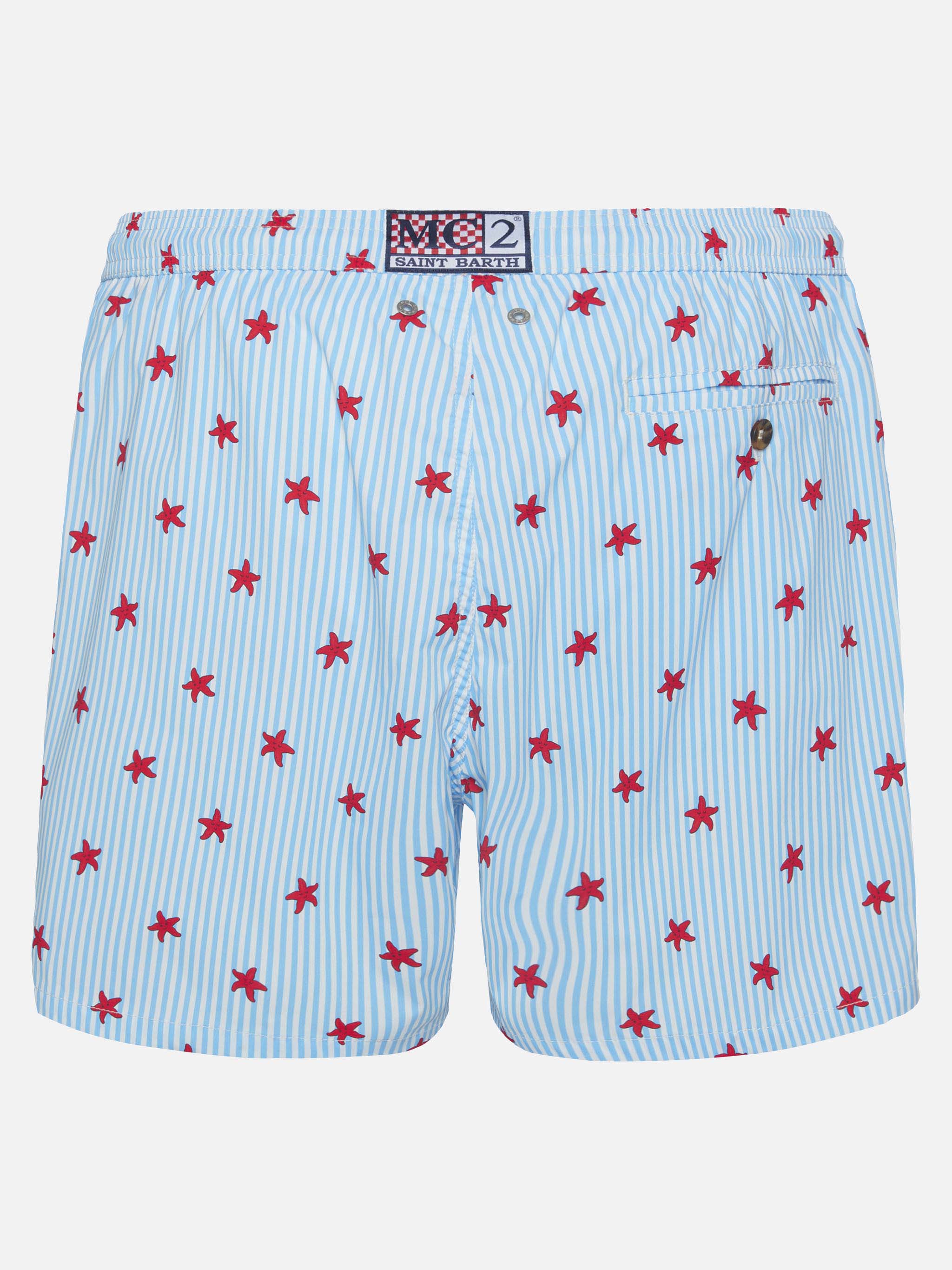 Comfort Light Swim Shorts With Starfish Print Blue Swimshort