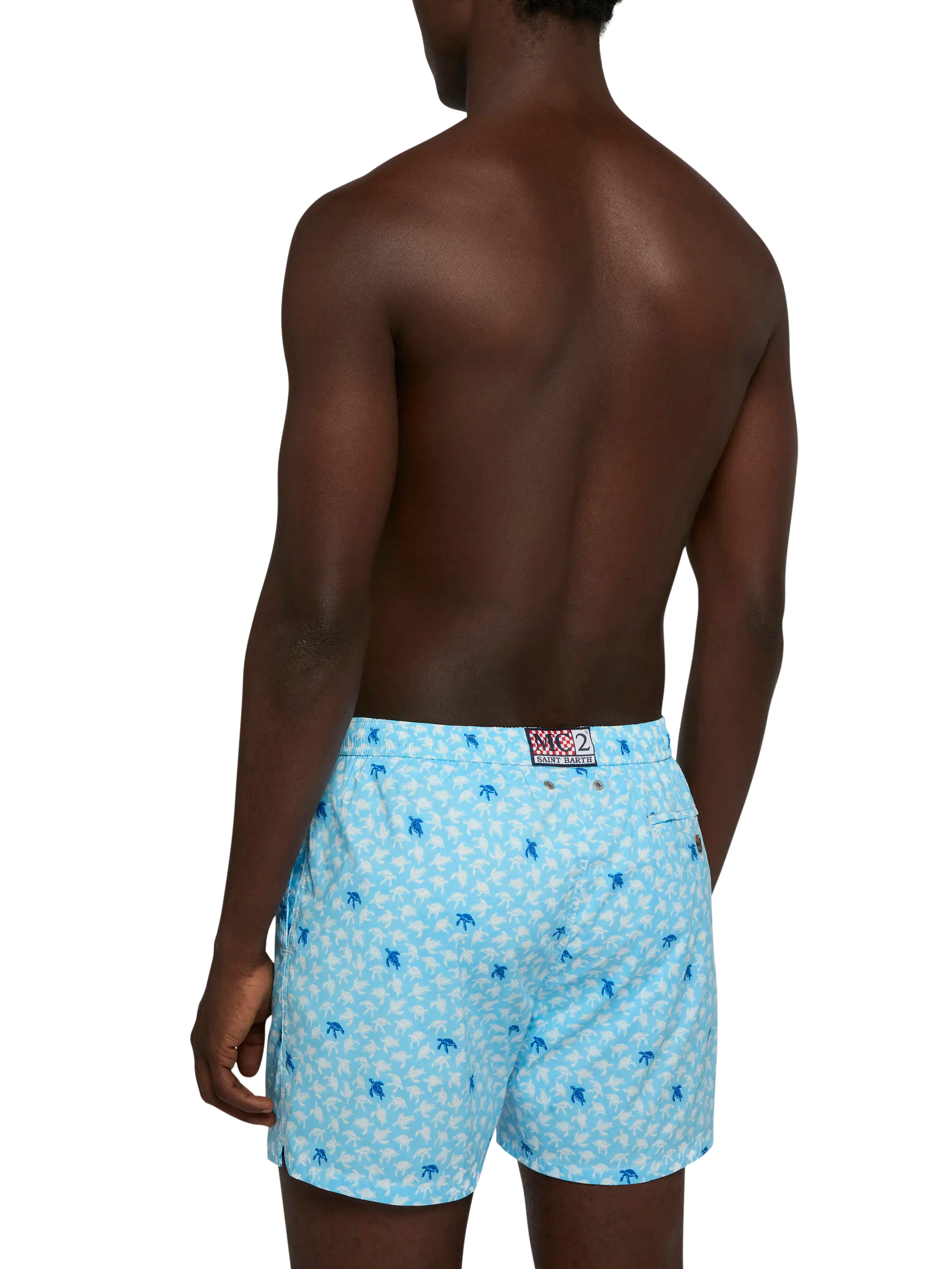 Comfort Light Swim Shorts With Sea Turtle Print Blue Swimshort
