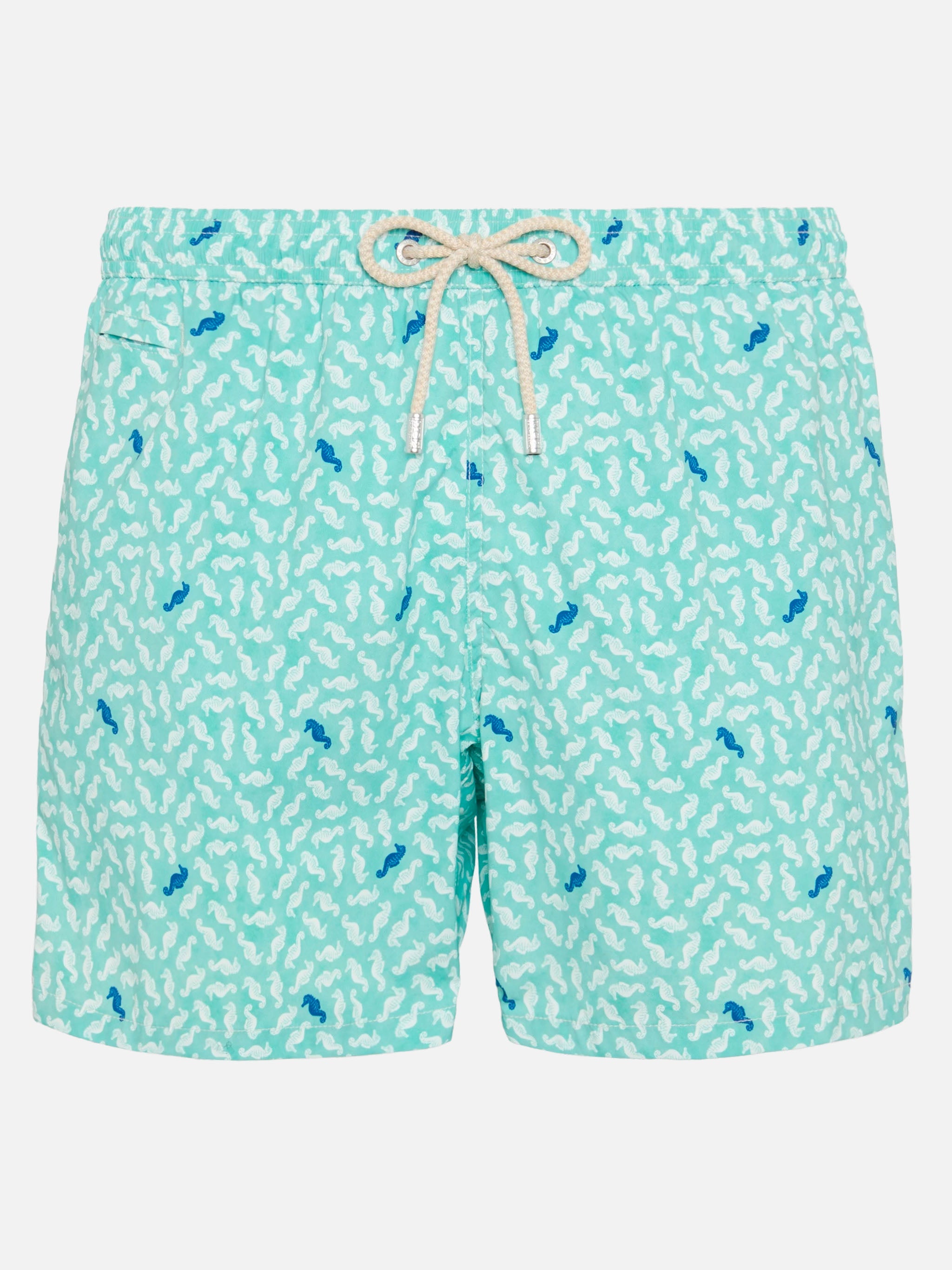 Comfort Light Swim Shorts With Sea Horse Print Green Swimshort