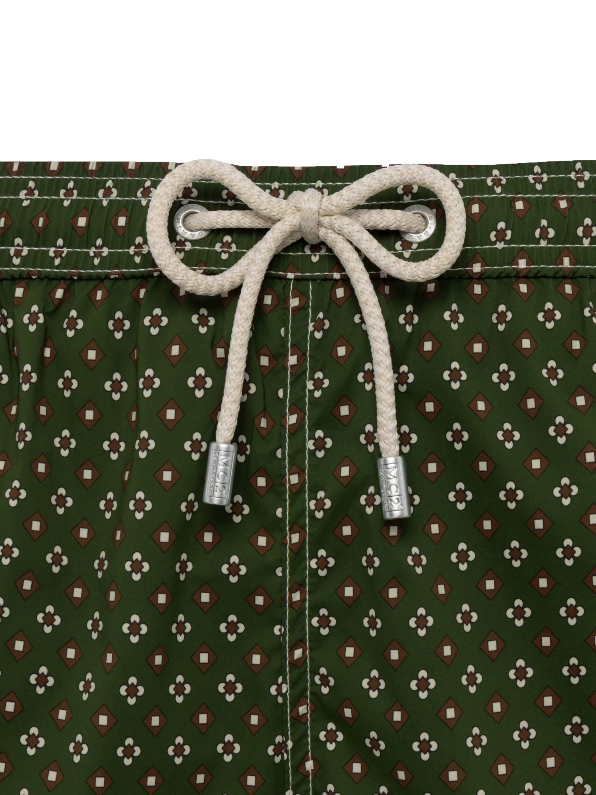 Comfort Light Swim Shorts With Tie Print Green Swimshort