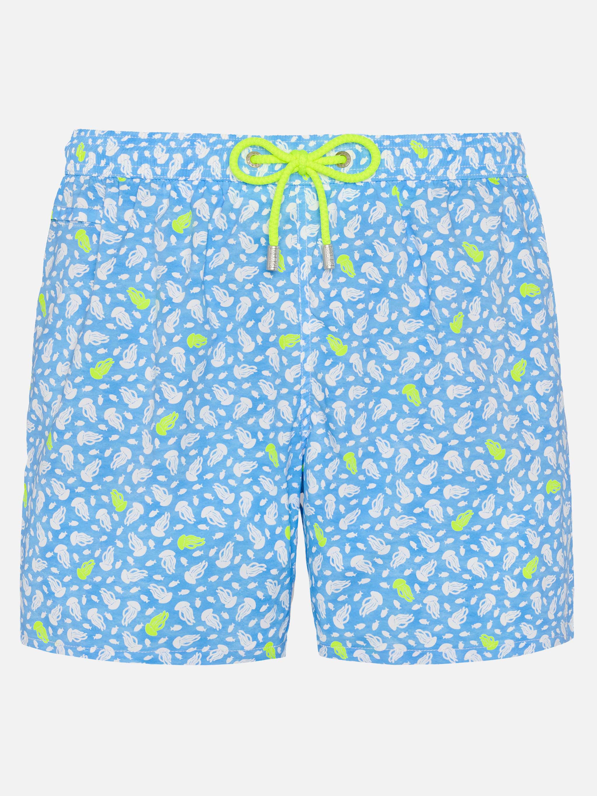 Comfort Light Swim Shorts With Jelly Fish Print Blue Swimshort