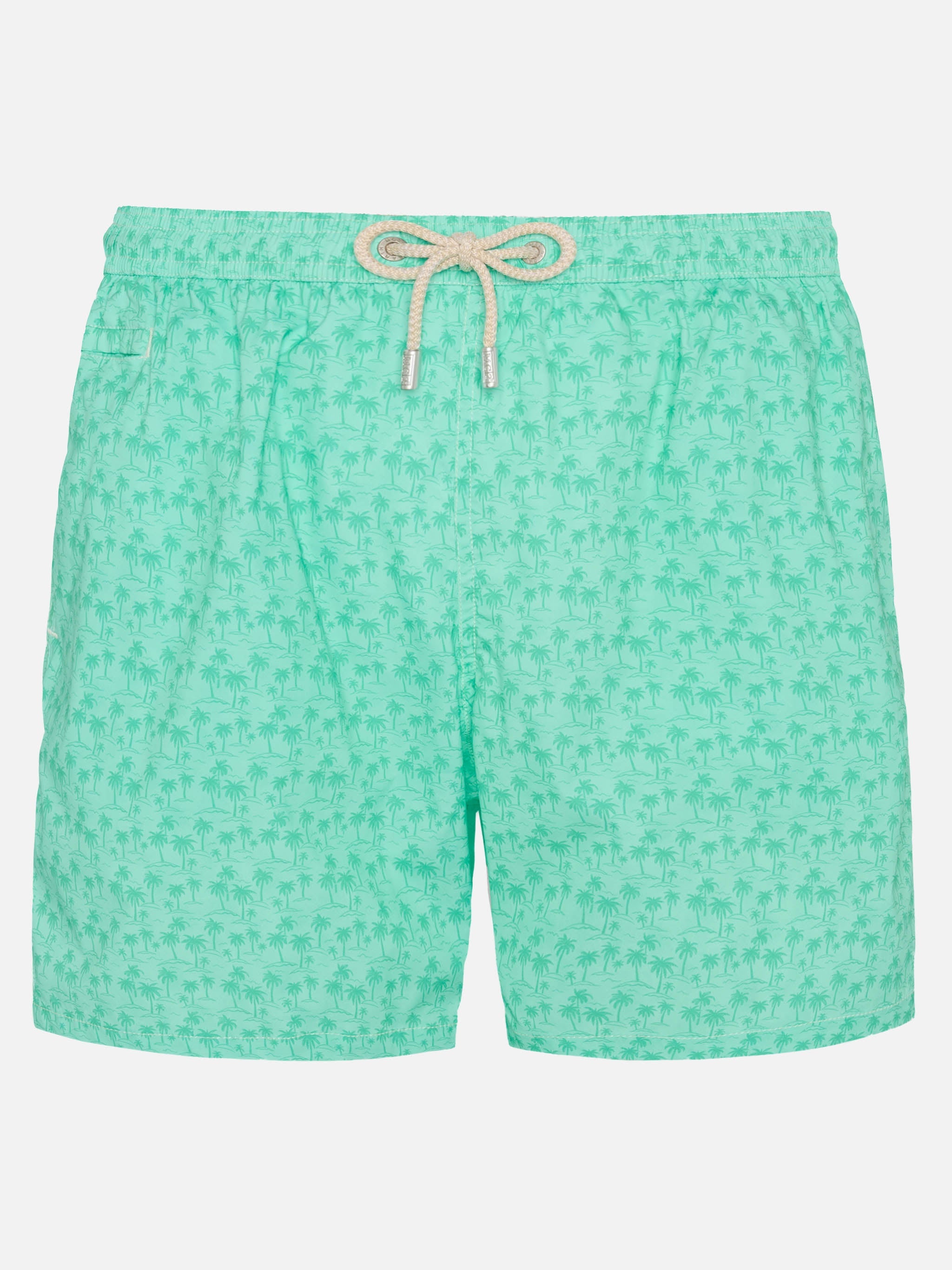 Comfort Light Swim Shorts With Palms Print Green Swimshort