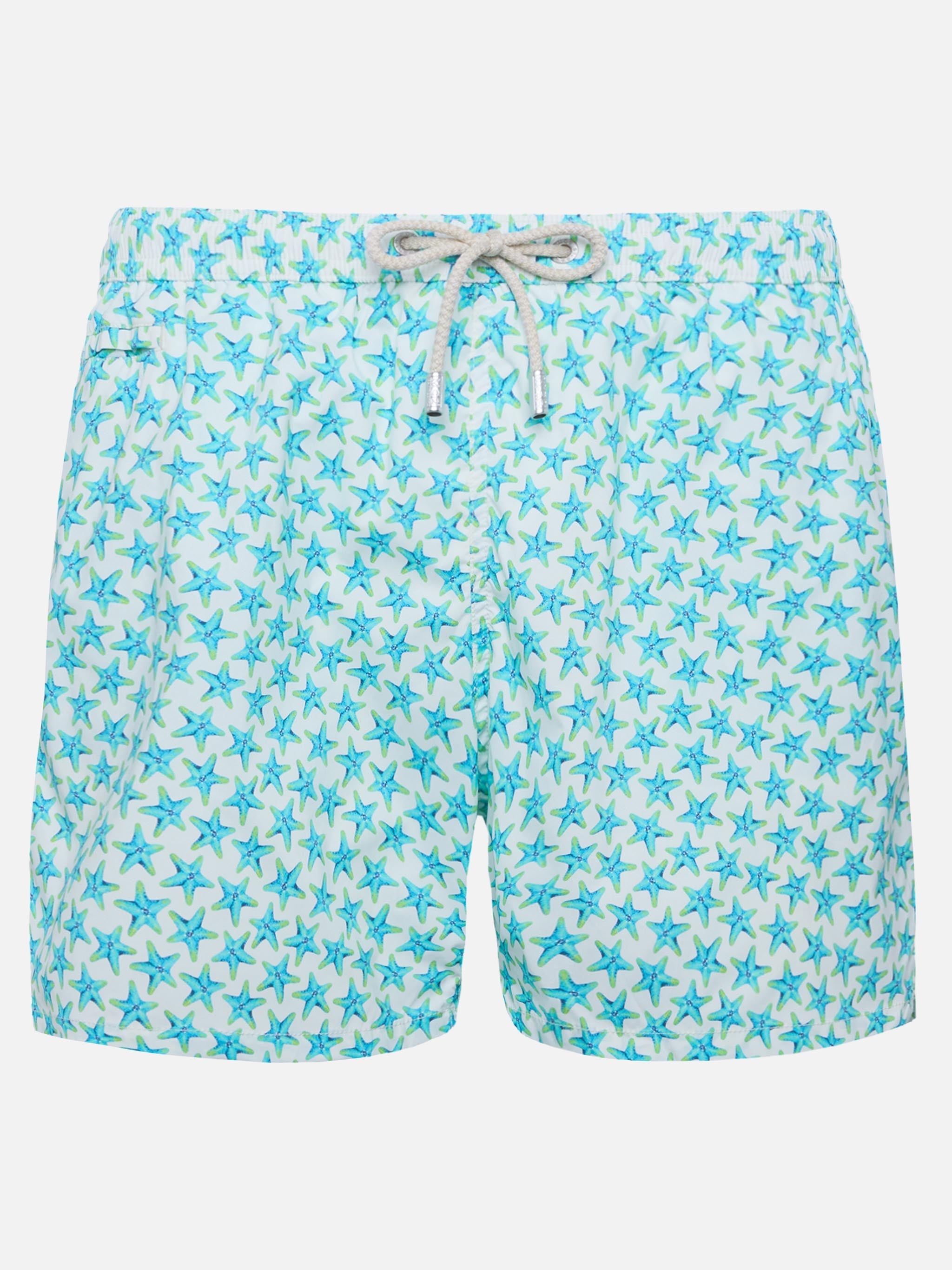 Comfort Light Swim Shorts With Starfish Print White Swimshort
