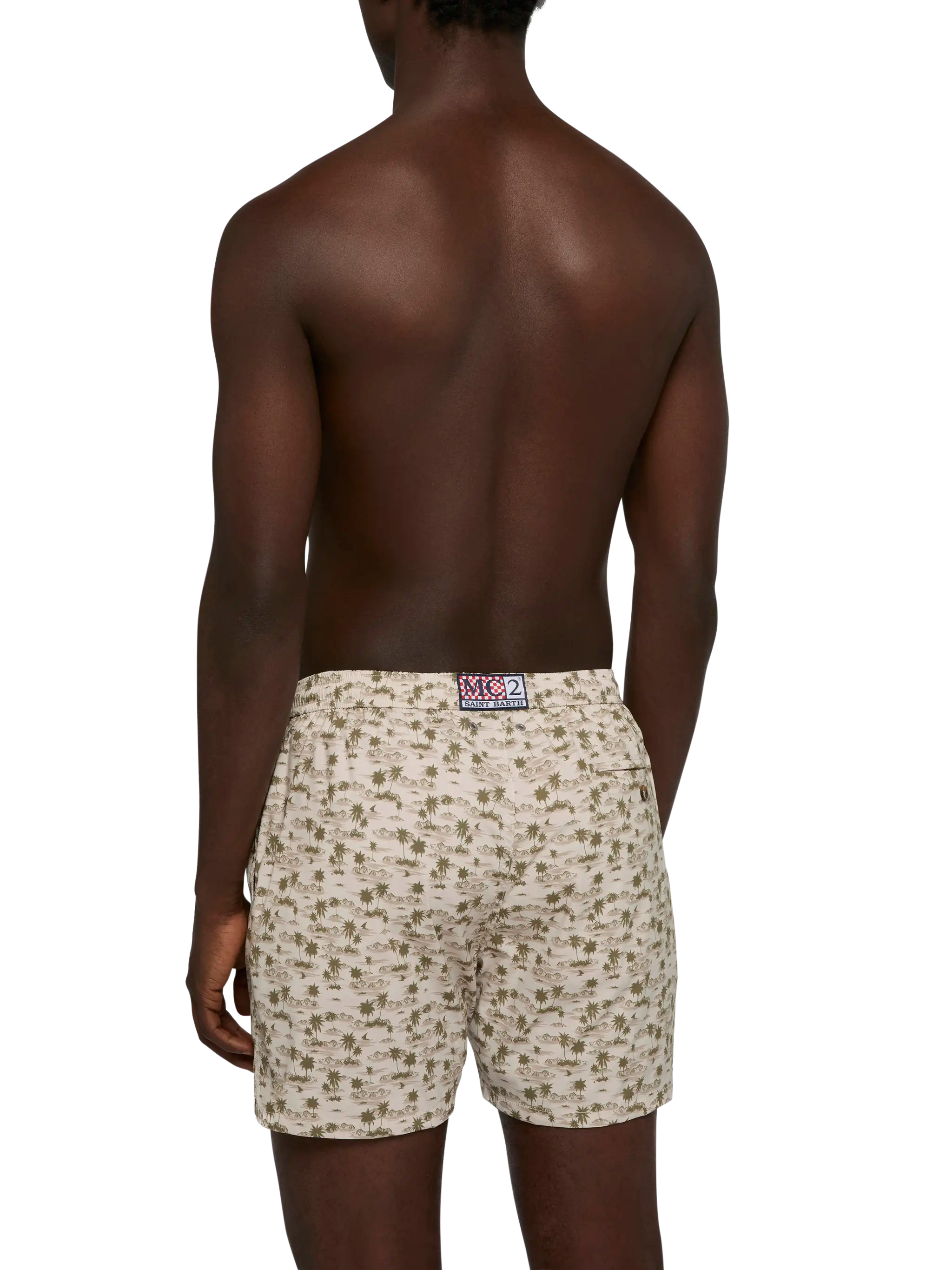Comfort Light Swim Shorts With Beach Print __single__ Swimshort