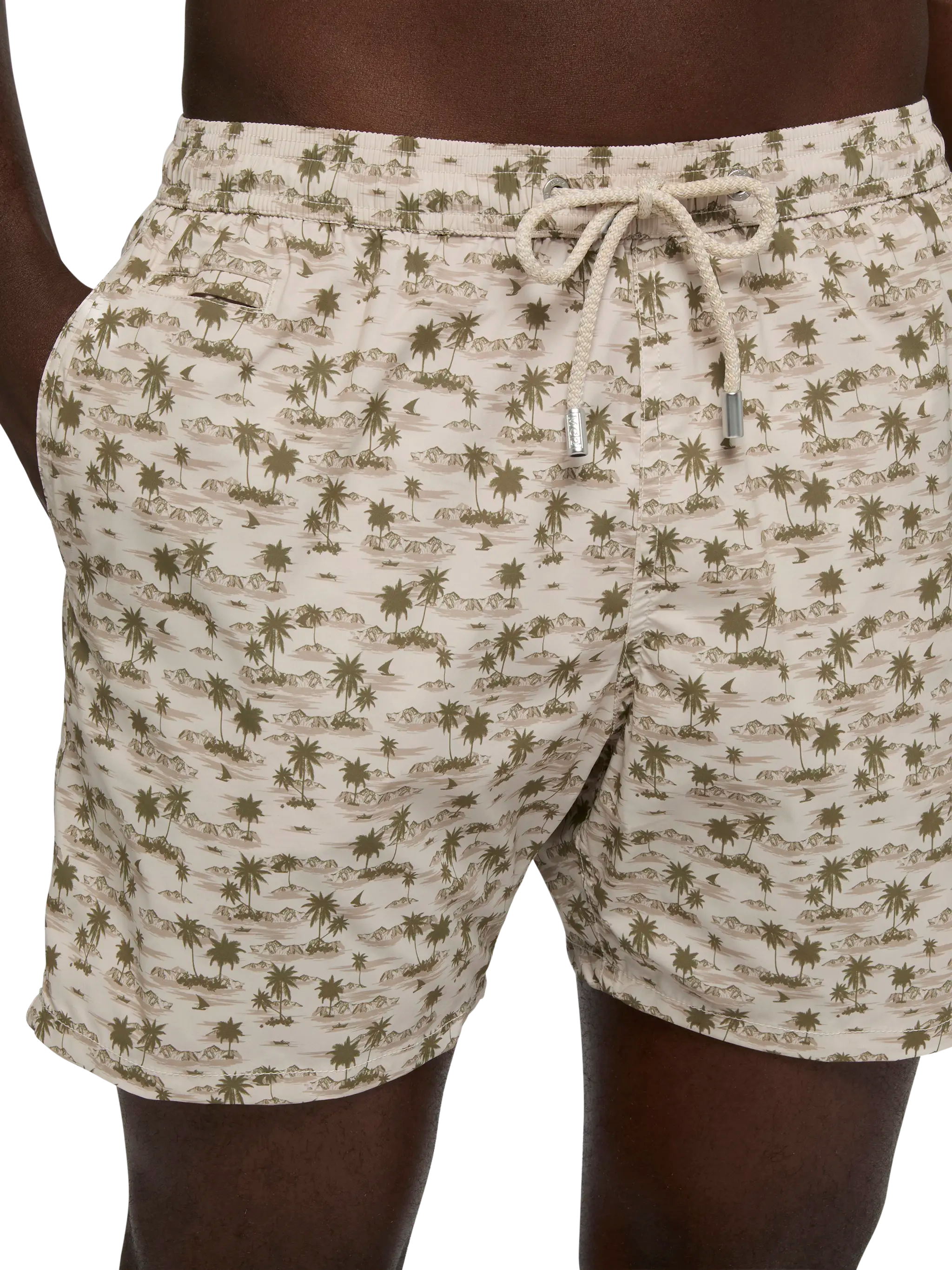 Comfort Light Swim Shorts With Beach Print __single__ Swimshort