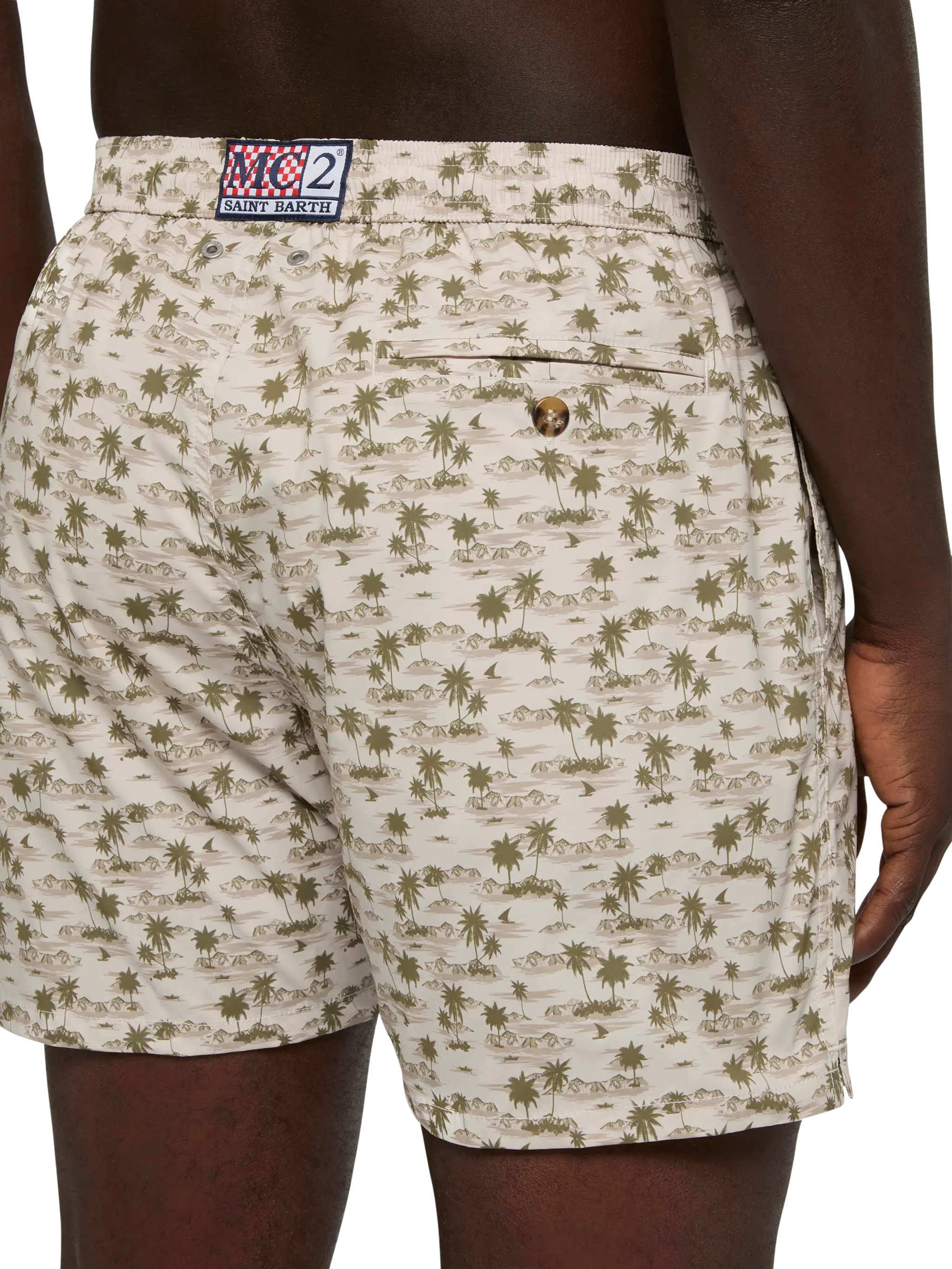 Comfort Light Swim Shorts With Beach Print __single__ Swimshort