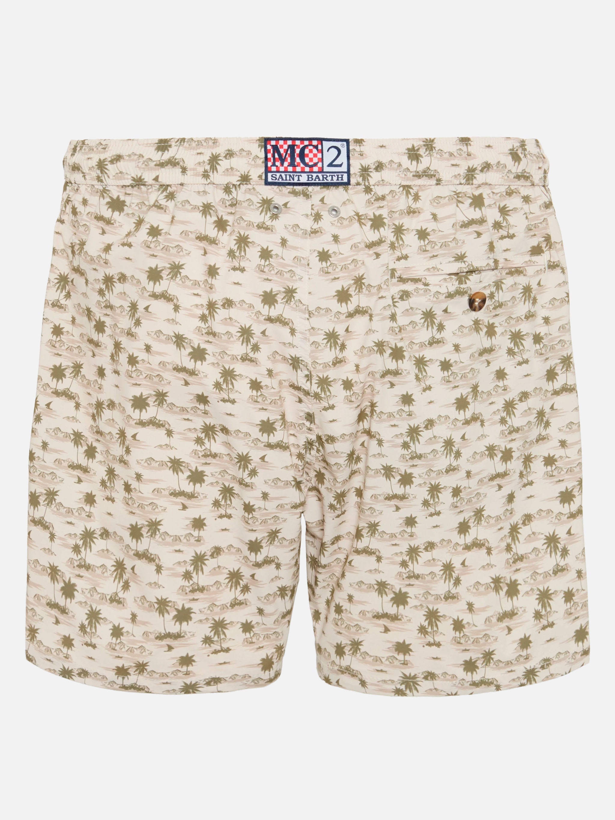 Comfort Light Swim Shorts With Beach Print __single__ Swimshort