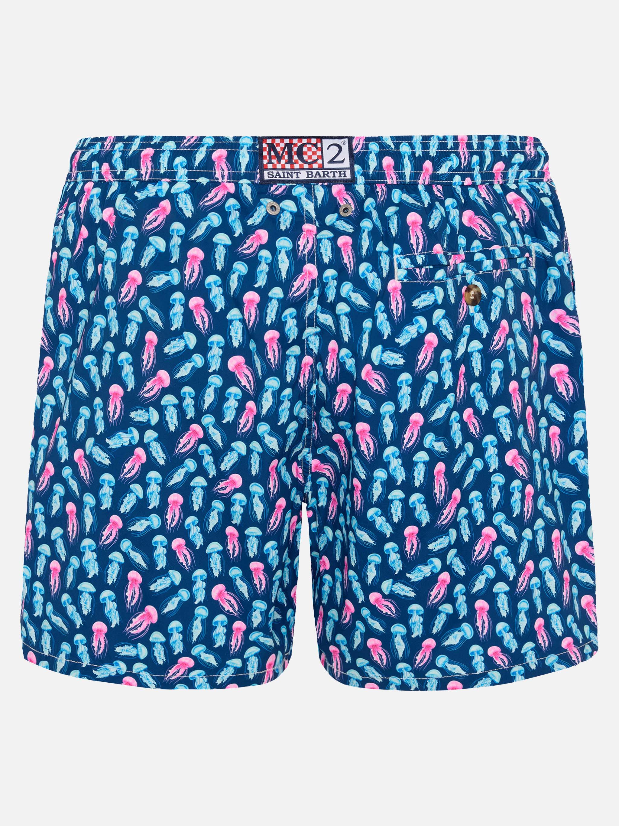Comfort Light Swim Shorts With Jellyfish Print Blue Swimshort