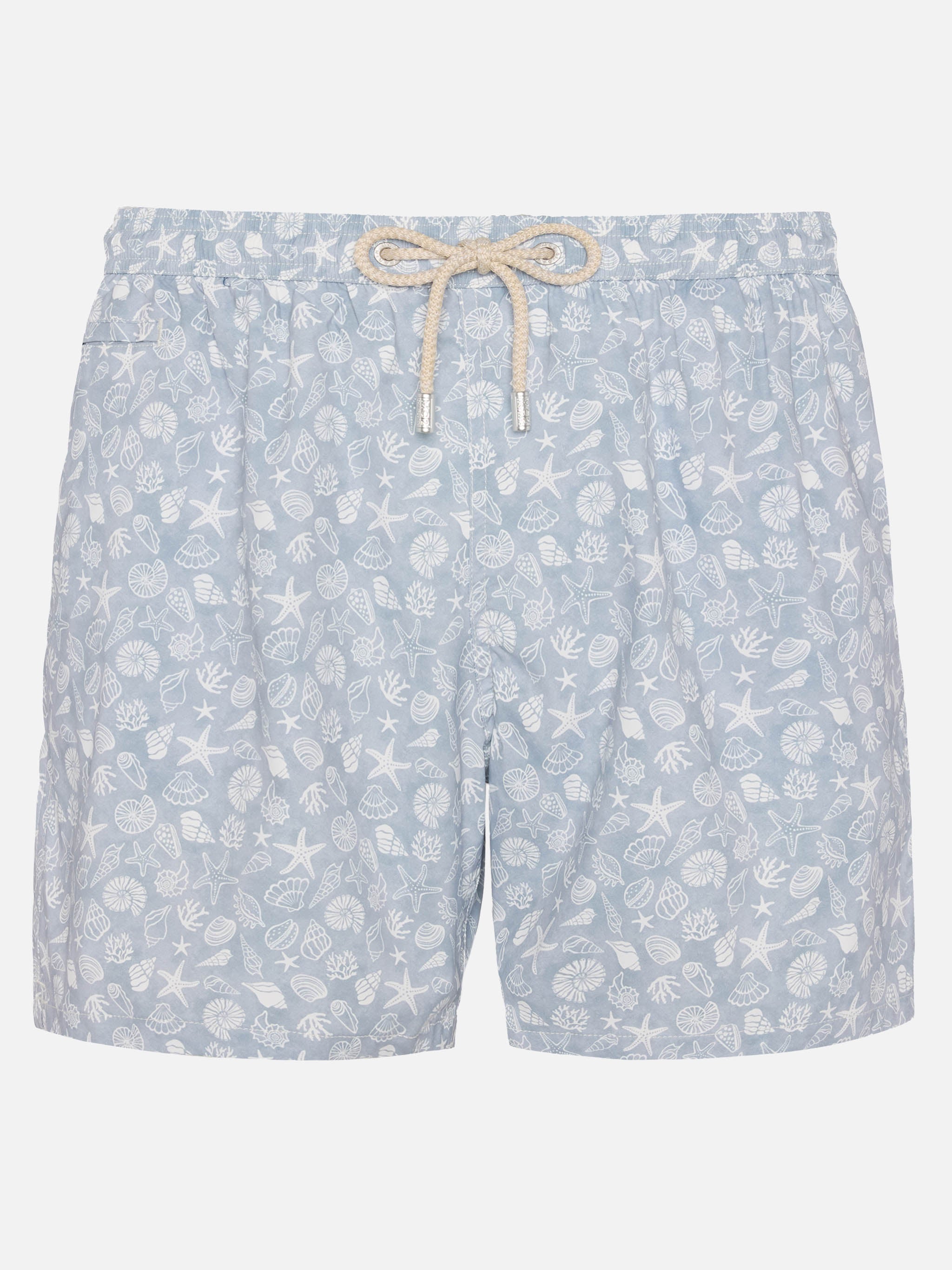 Comfort Light Swim Shorts With Shells Print Grey Swimshort