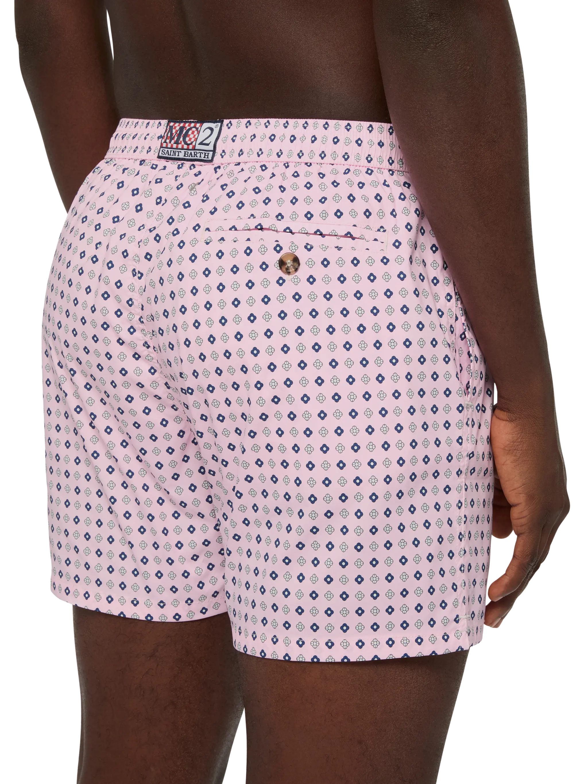 Comfort Light Swim Shorts With Tie Print Pink Swimshort