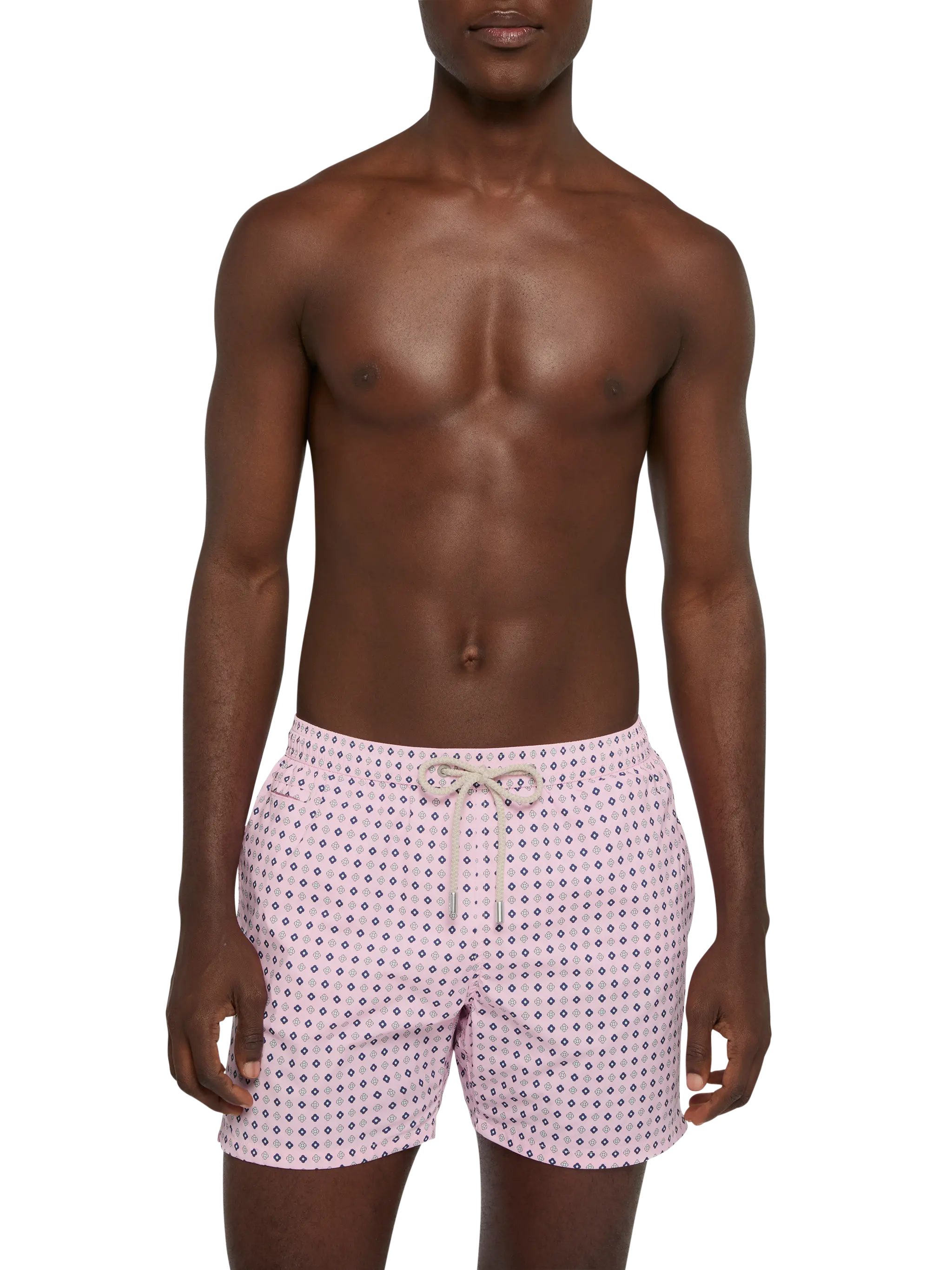 Comfort Light Swim Shorts With Tie Print Pink Swimshort