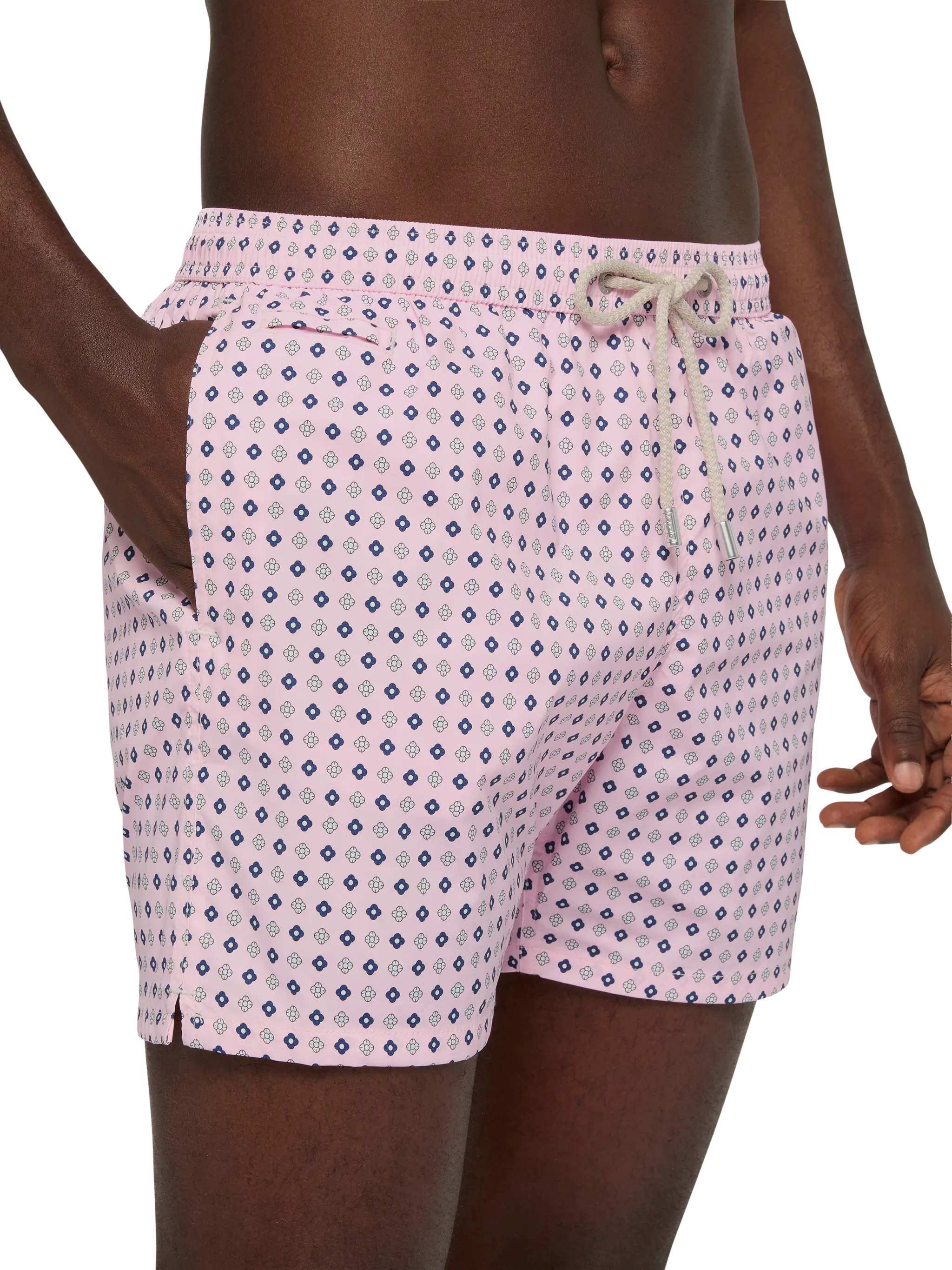 Comfort Light Swim Shorts With Tie Print Pink Swimshort