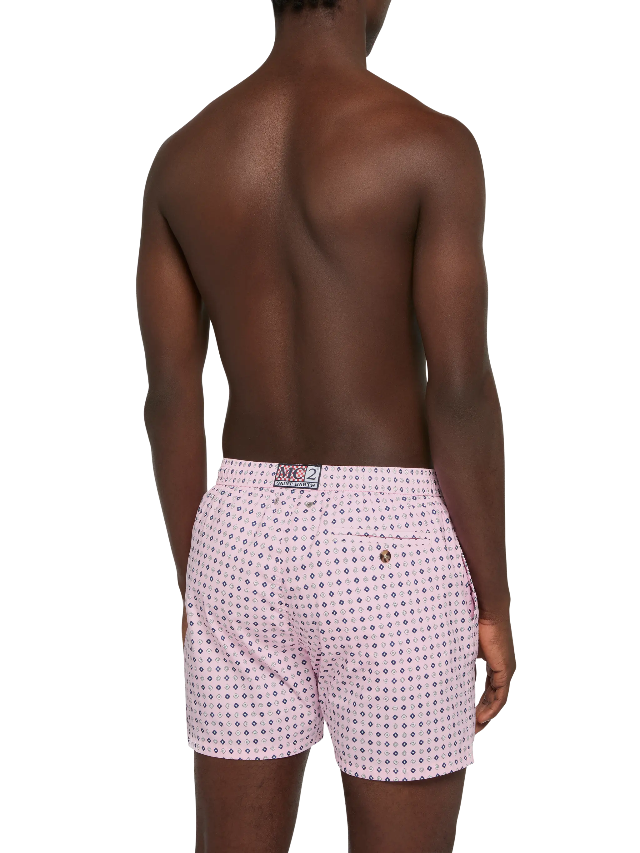 Comfort Light Swim Shorts With Tie Print Pink Swimshort