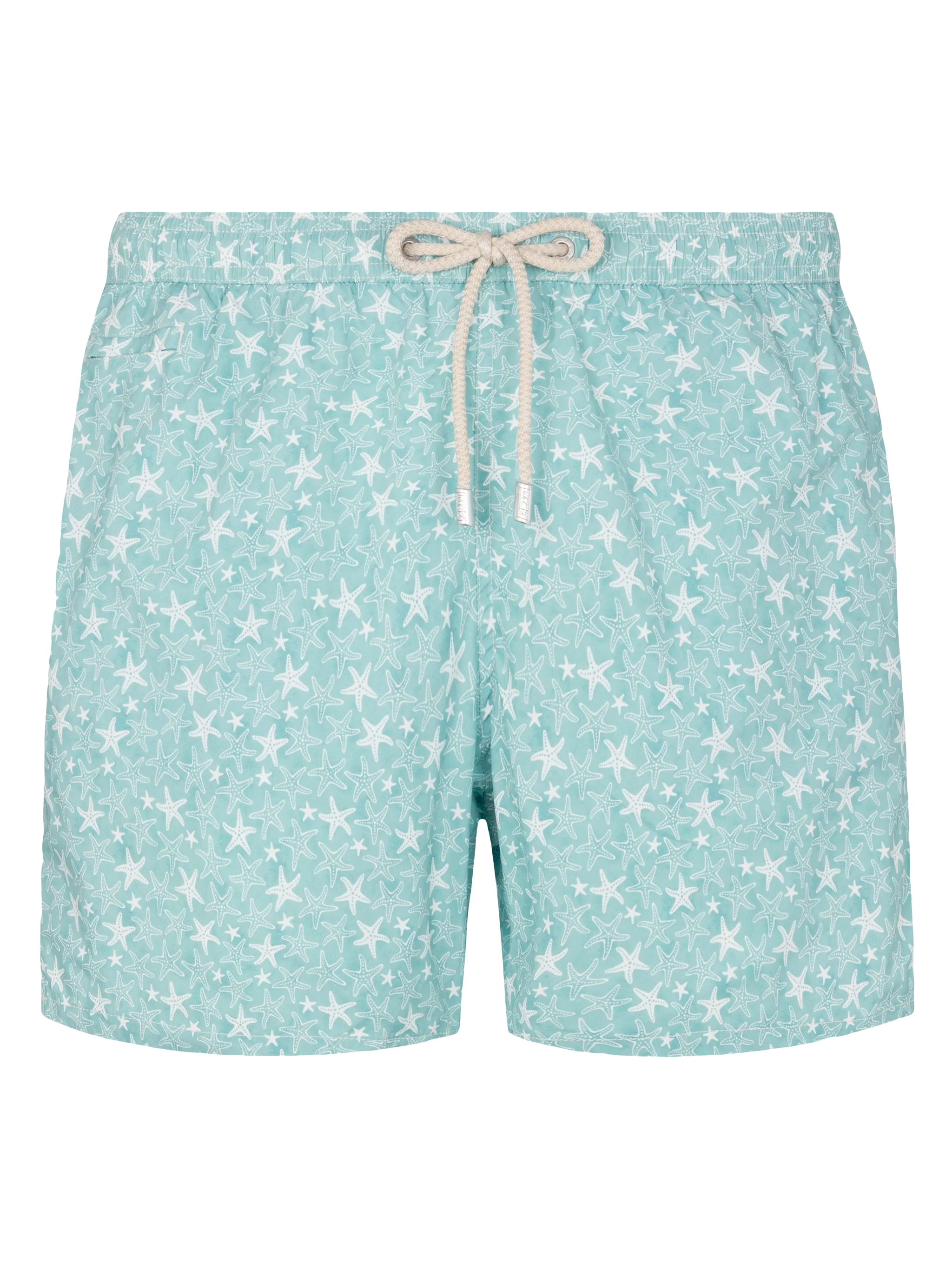 Comfort Light Swim Shorts With Tropical Shell Print Green Swimshort