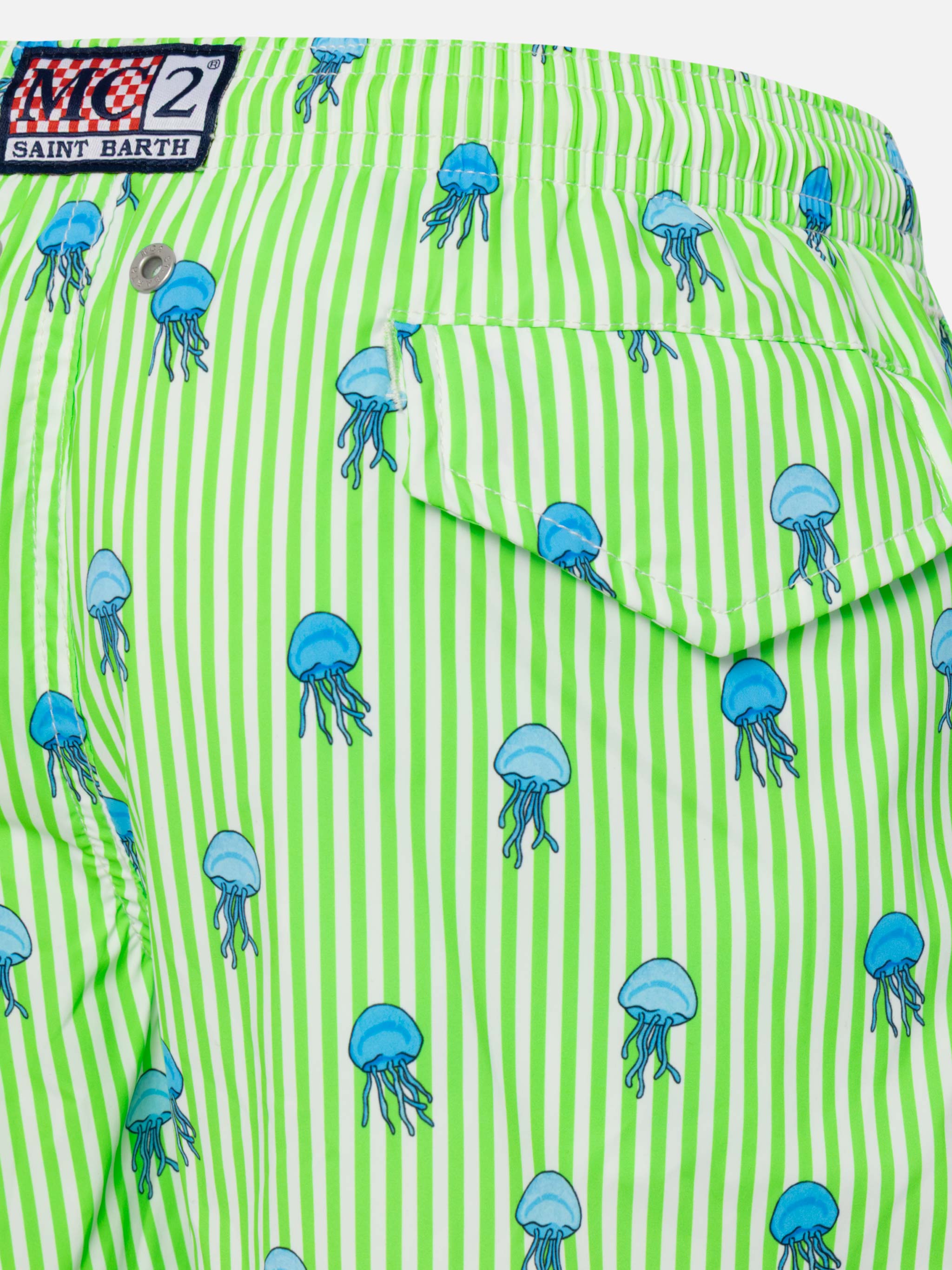 Comfort Light Jr Swim Shorts With Jelly Fish Print Green Swimshort