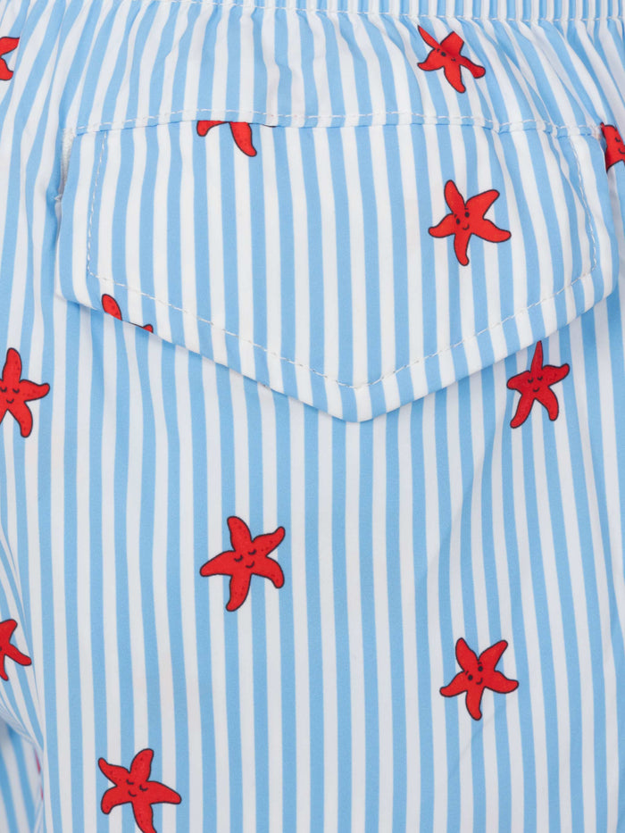 Comfort Light Swim Shorts With Starfish Print Blue Swimshort