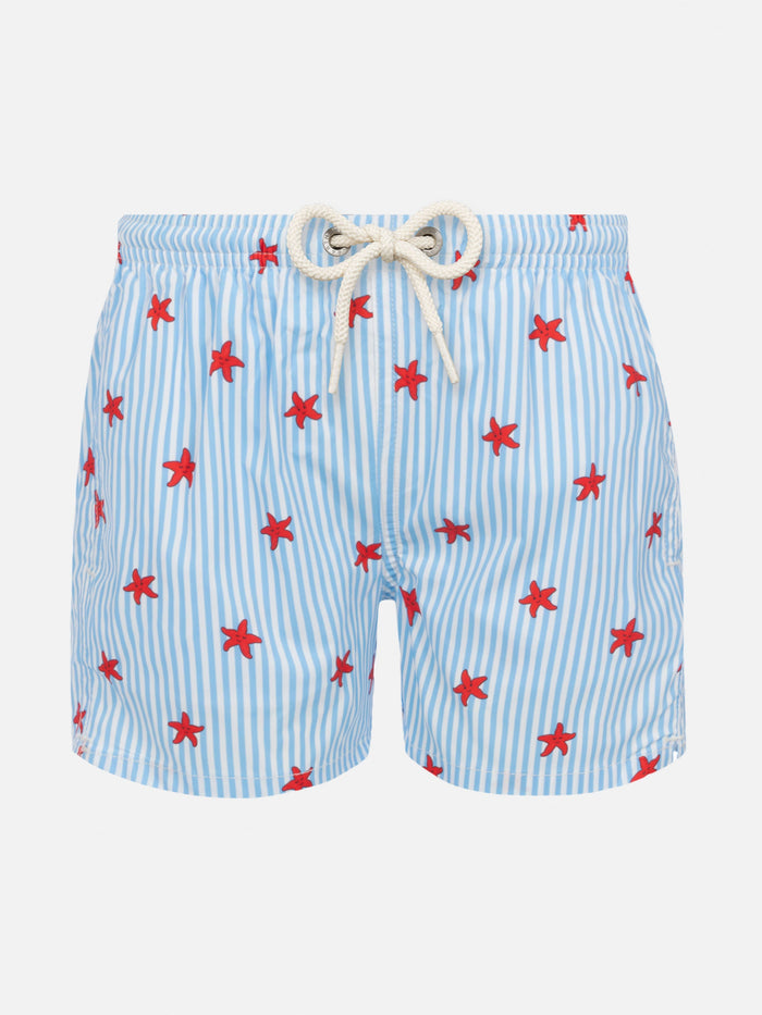 Comfort Light Swim Shorts With Starfish Print Blue Swimshort