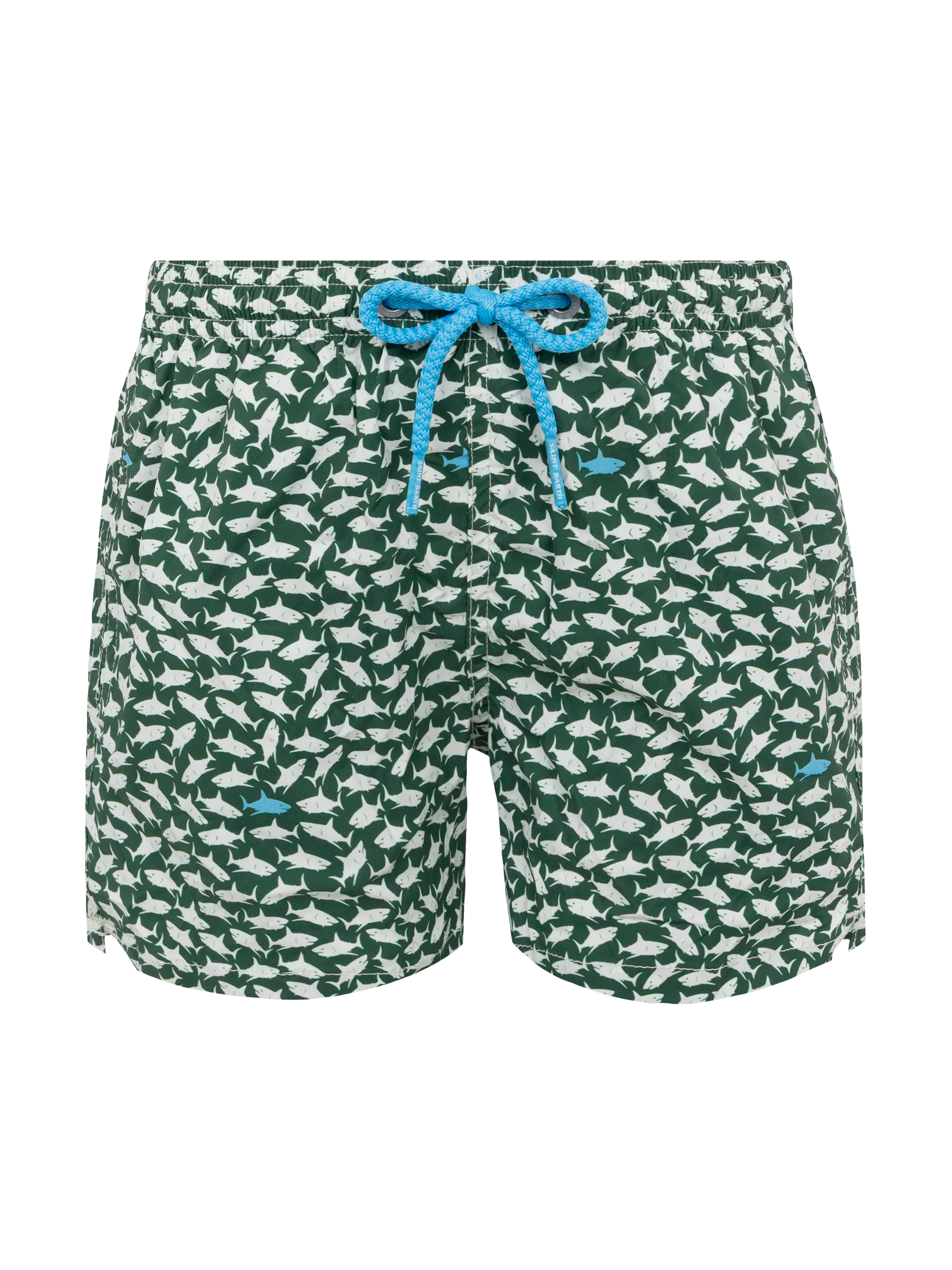 Comfort Light Swim Shorts With Shark Print Green Swimshort
