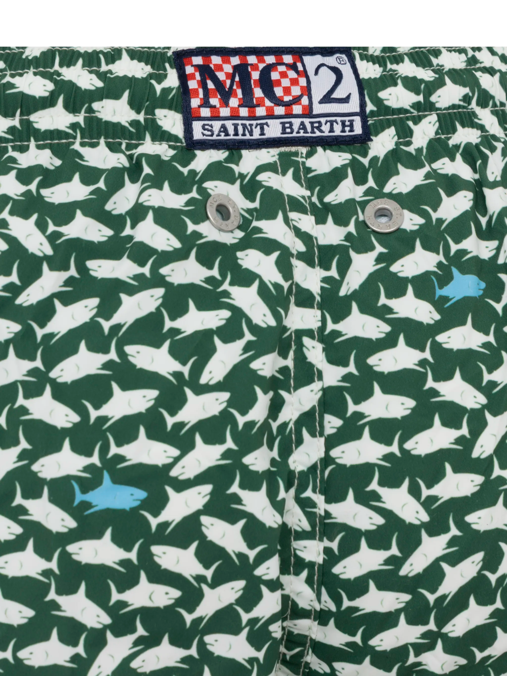 Comfort Light Swim Shorts With Shark Print Green Swimshort