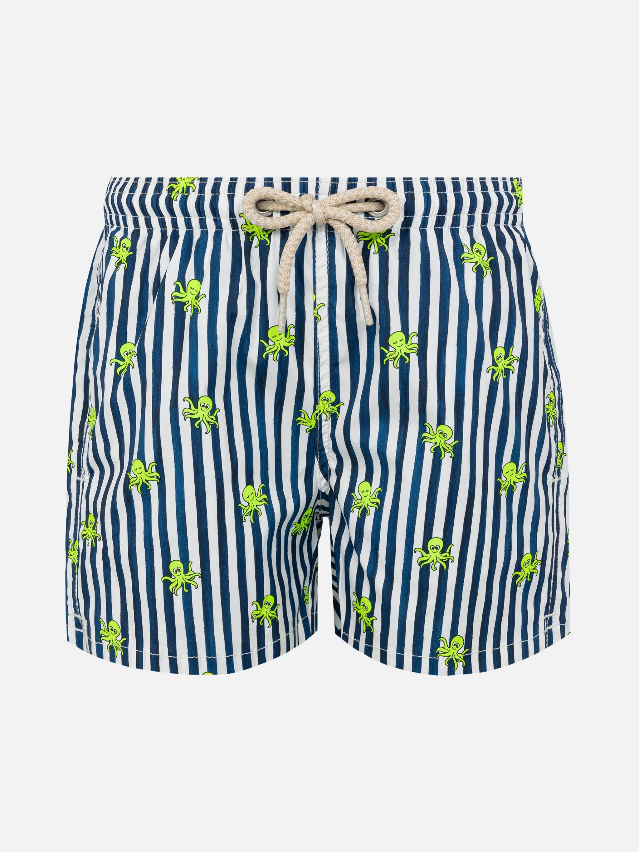 Comfort Light Swim Shorts With Octopus Print Blue Swimshort