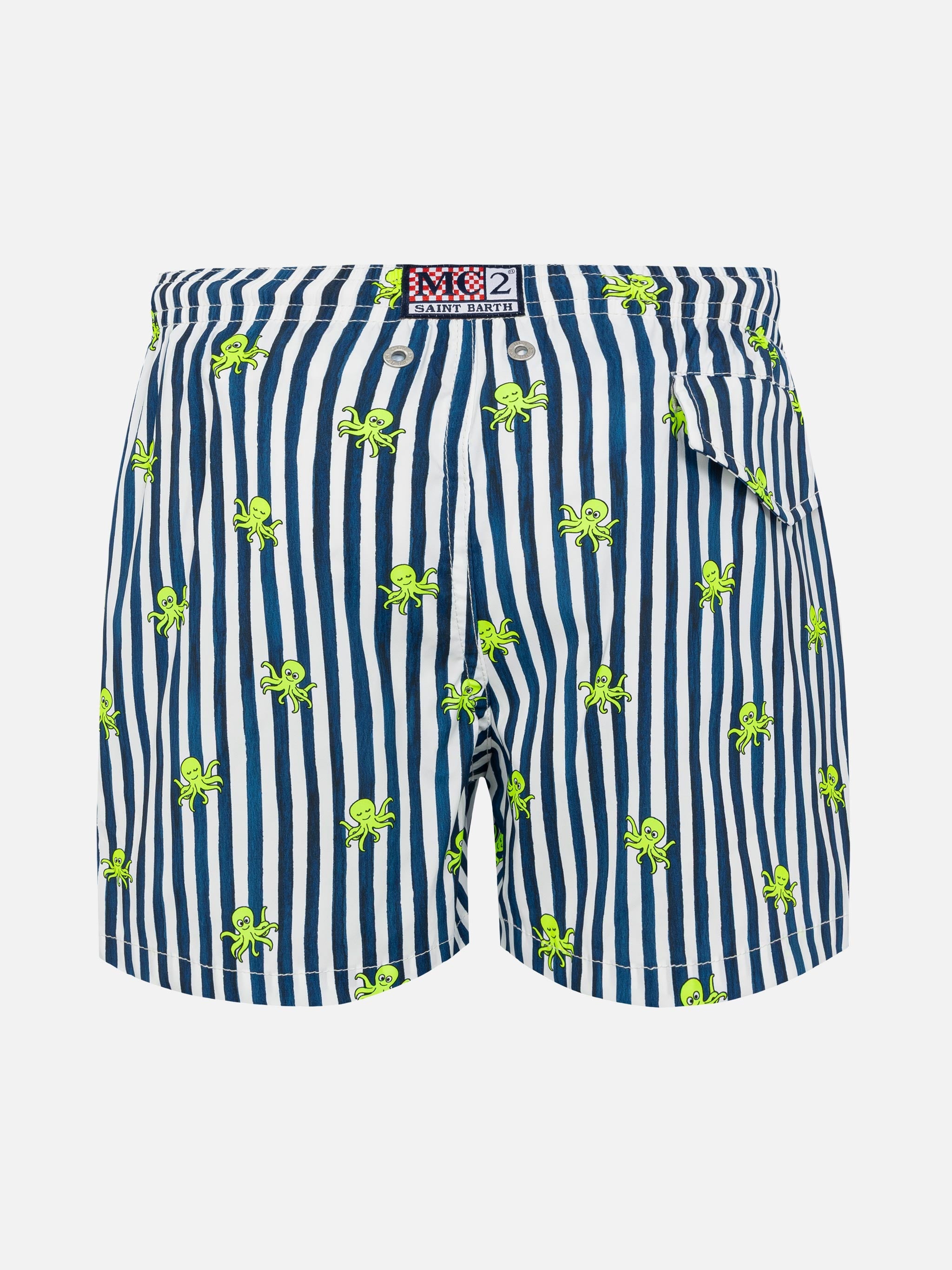 Comfort Light Swim Shorts With Octopus Print Blue Swimshort