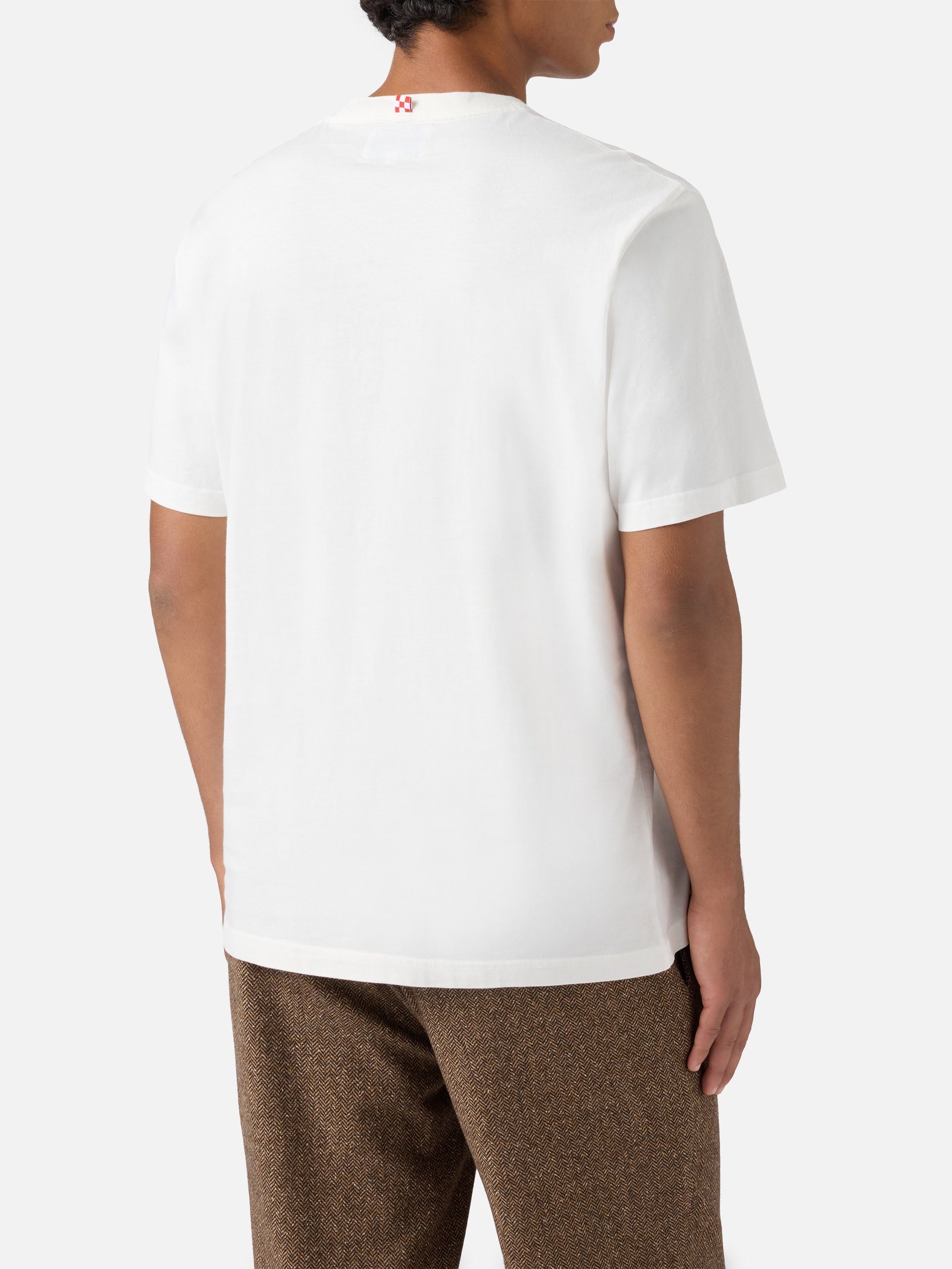 Connor Cotton T-Shirt White With Vado A Ruba Pocket Embroidery