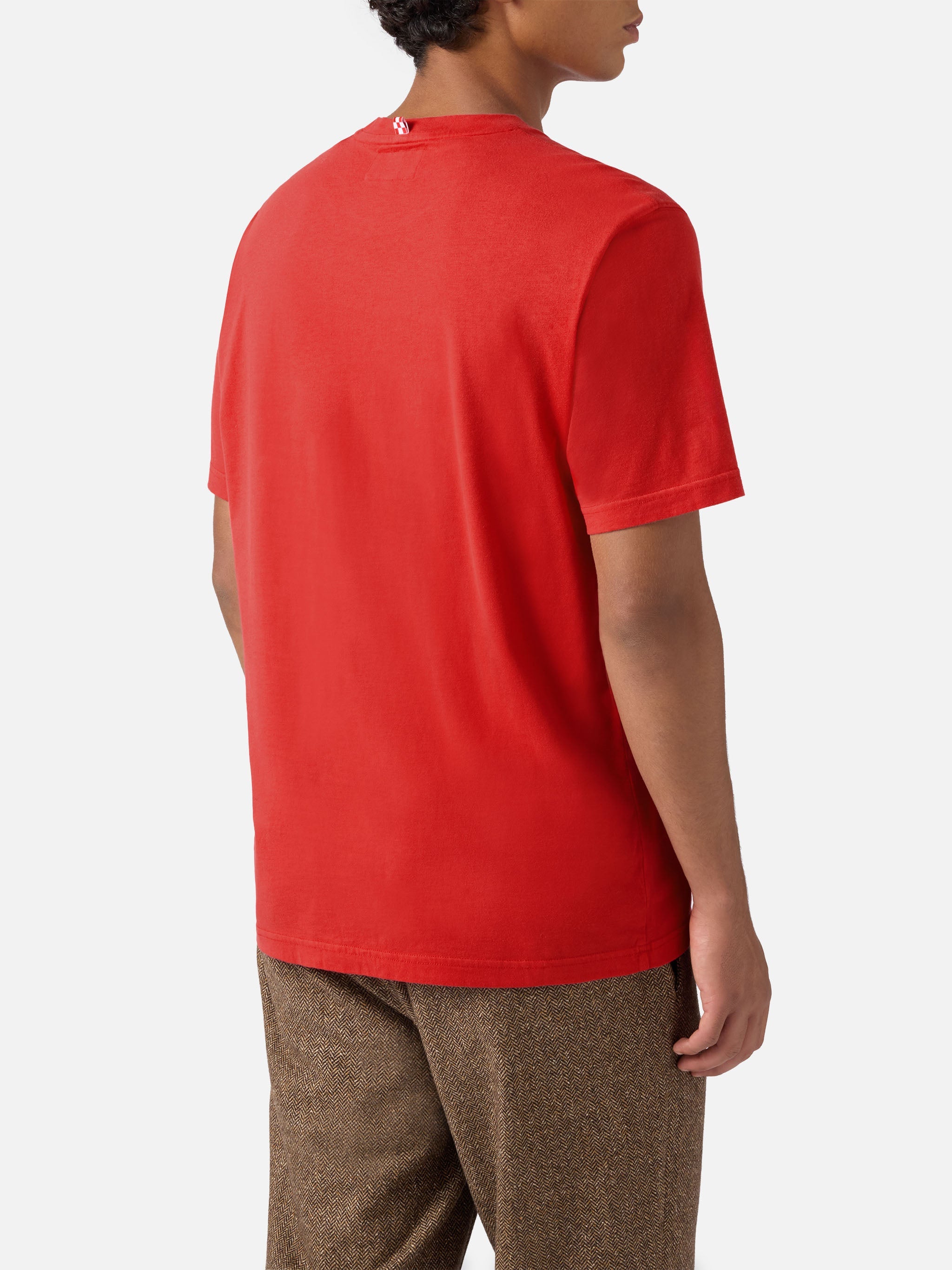 Connor Winter Cotton T-Shirt Red With Dear Santa Pocket Embroidery