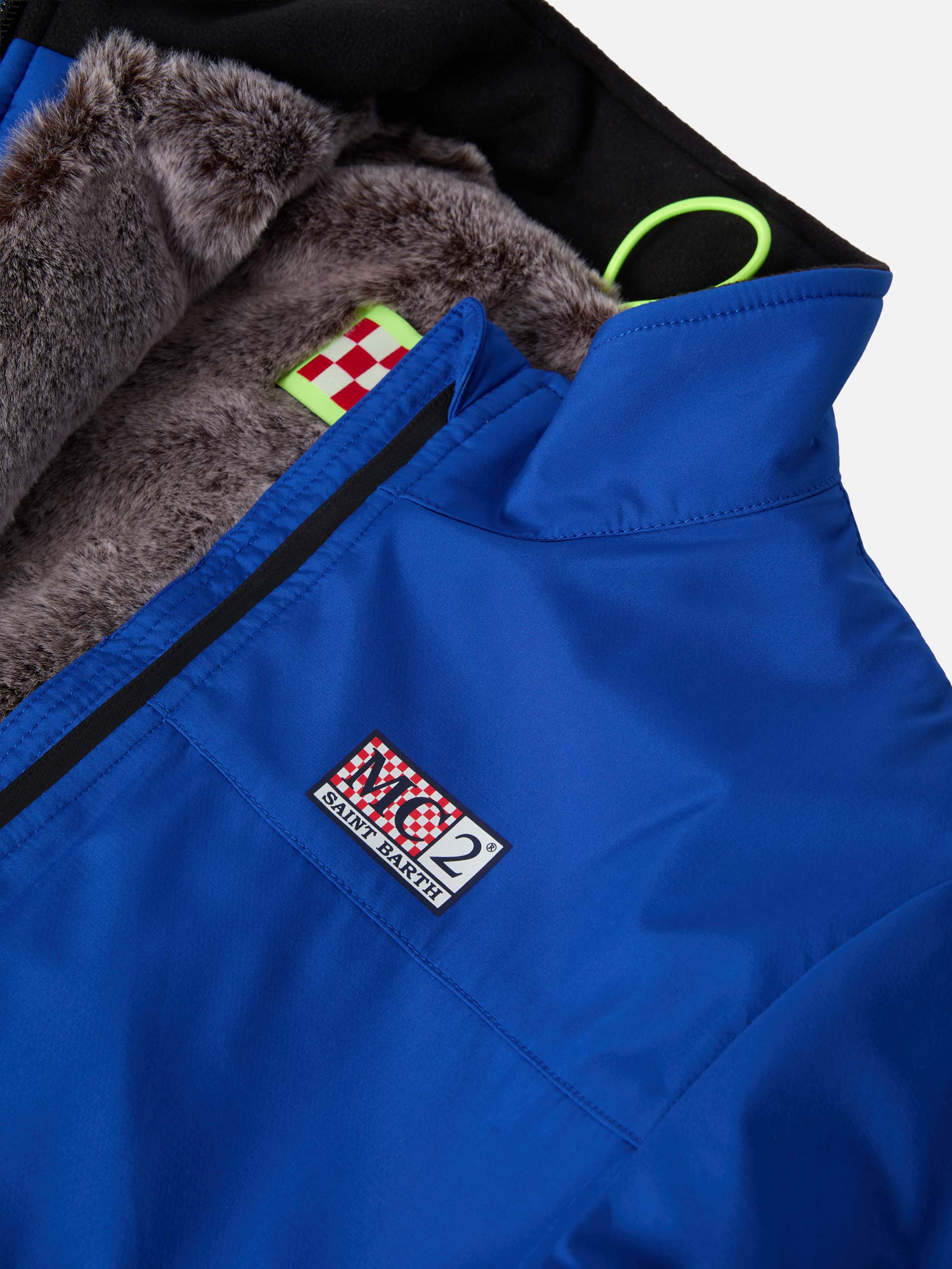 Bluette Bomber Jacket Country Jr With Furry Lining Blue
