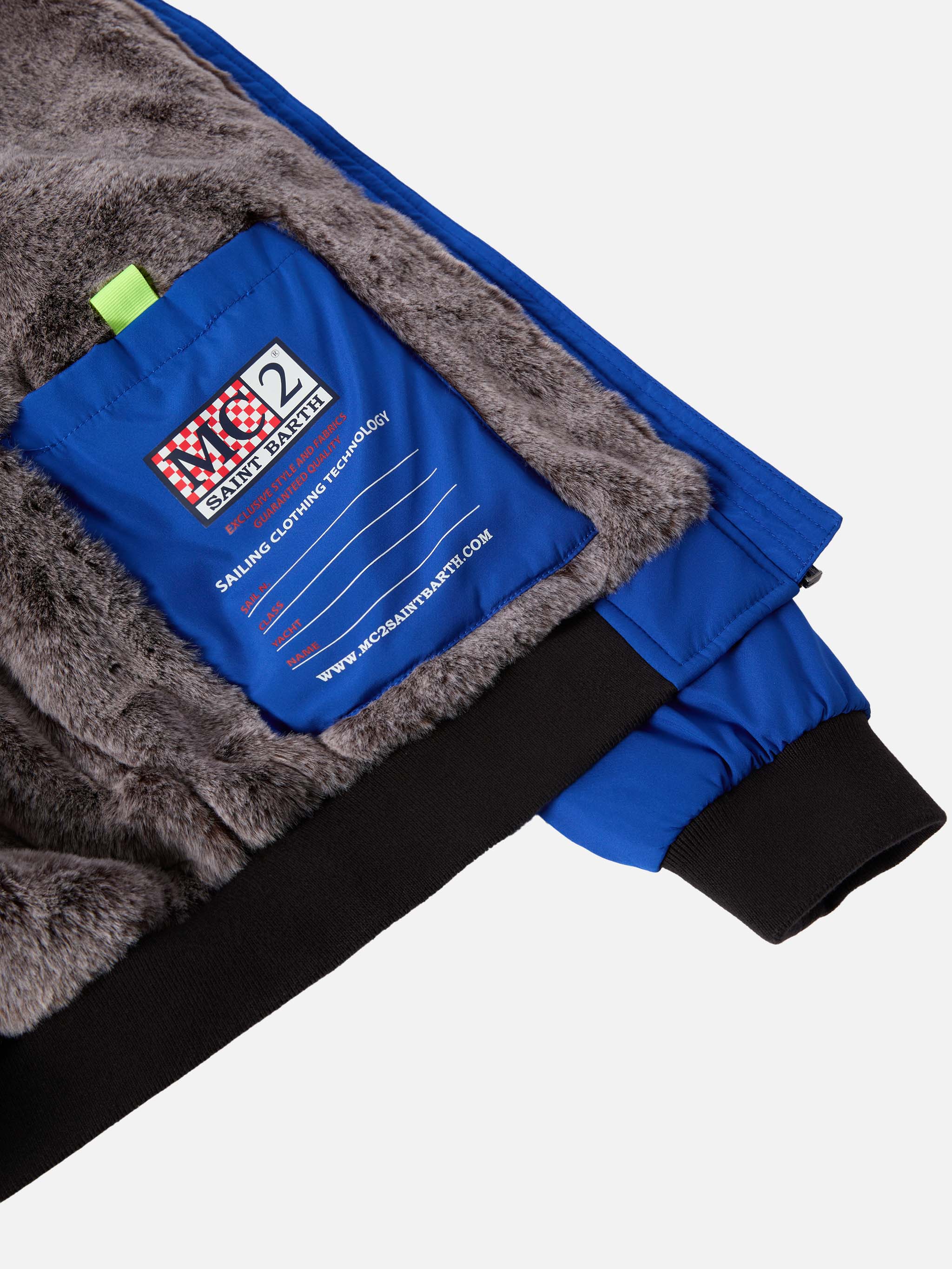 Bluette Bomber Jacket Country Jr With Furry Lining Blue